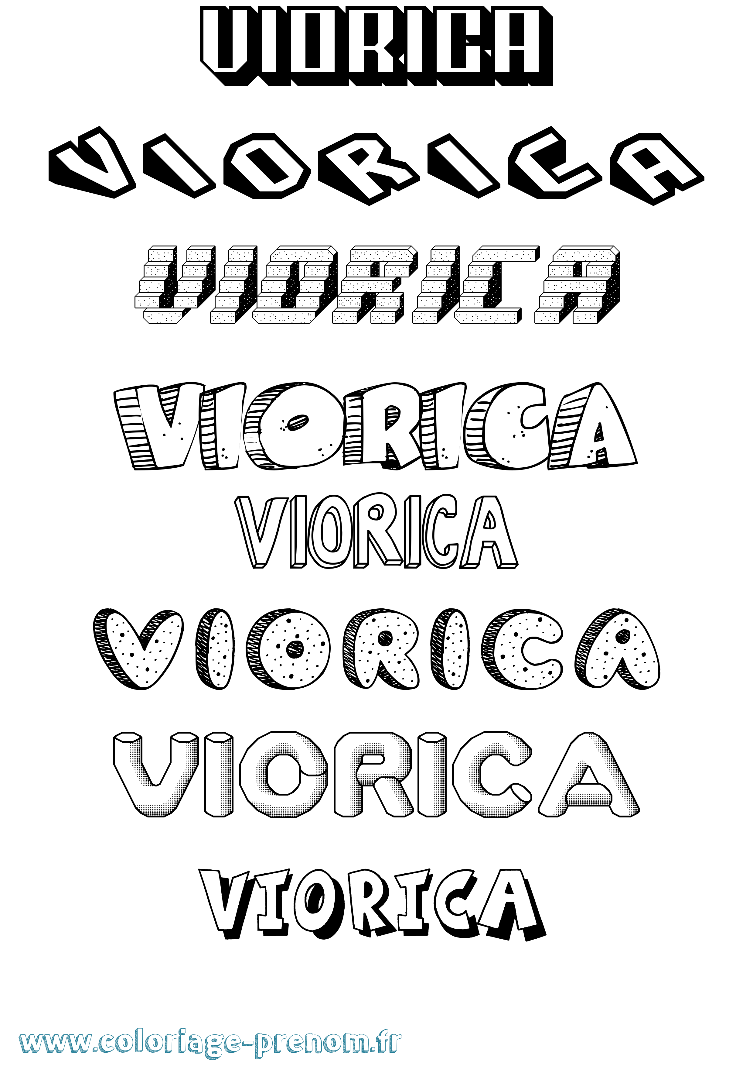 Coloriage Viorica Effet 3D Coloriage prénom Viorica Effet 3D