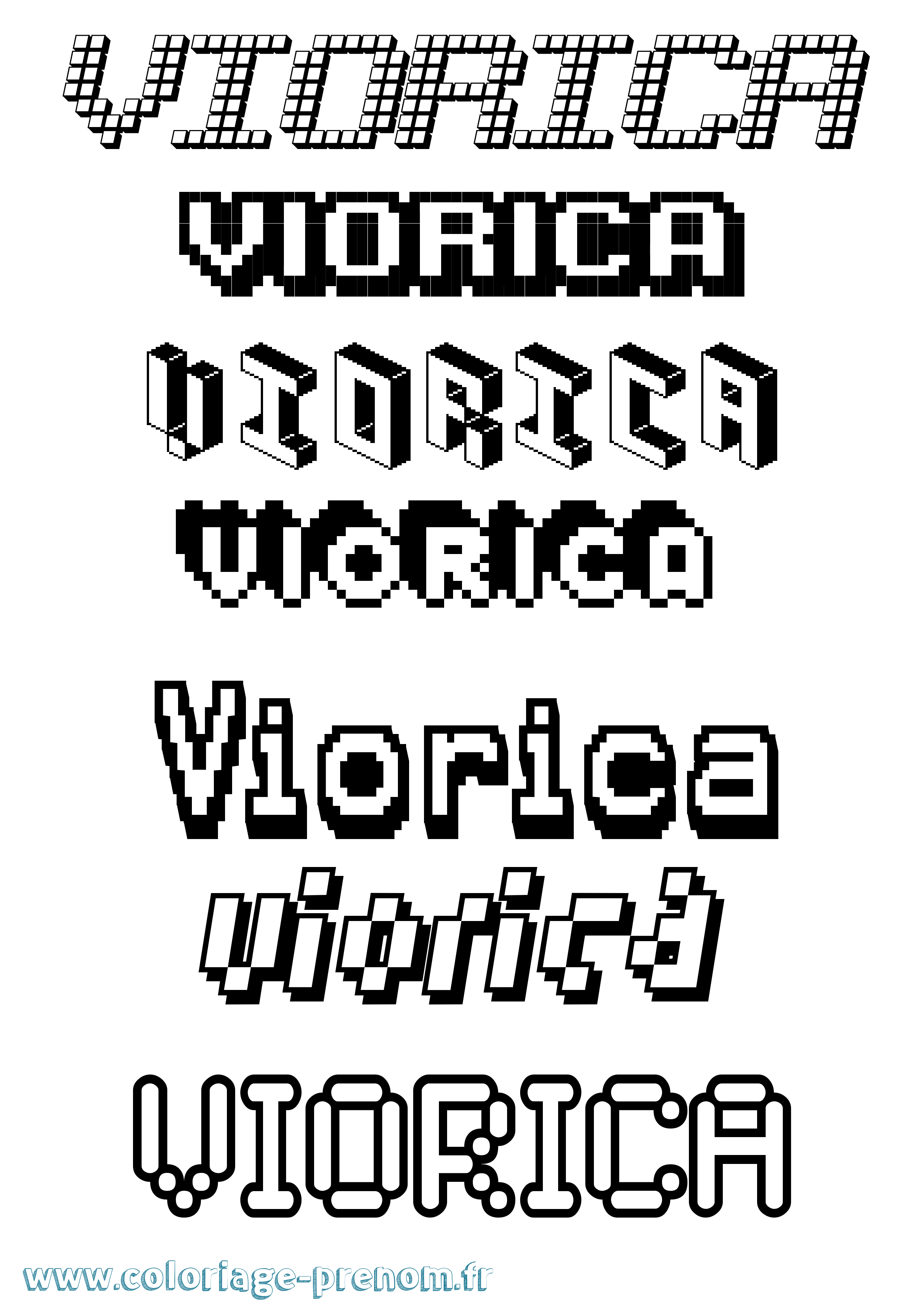 Coloriage Viorica Pixel Coloriage prénom Viorica Pixel