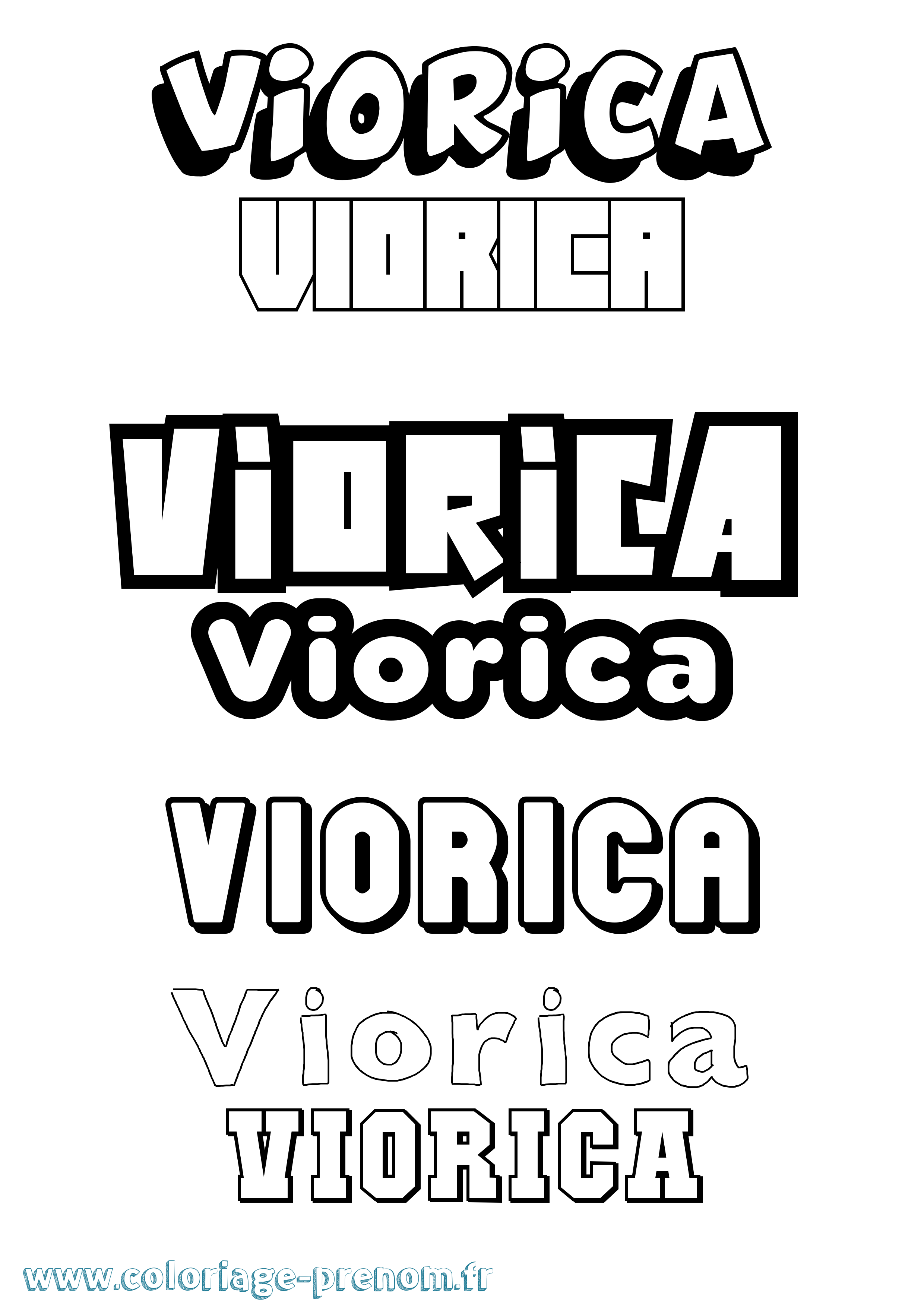 Coloriage Viorica Simple Coloriage prénom Viorica Simple