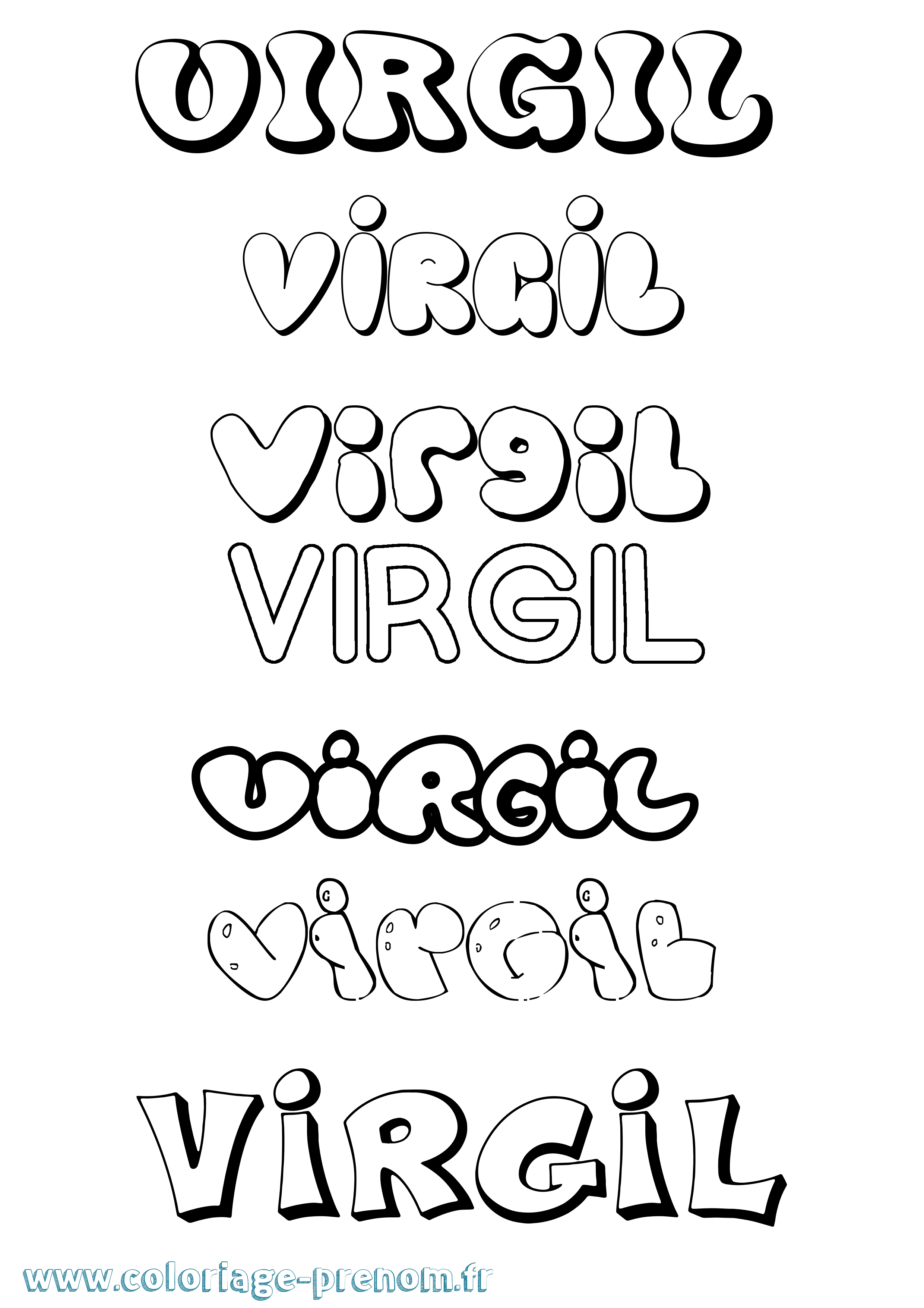 Coloriage Virgil Bubble Coloriage prénom Virgil Bubble