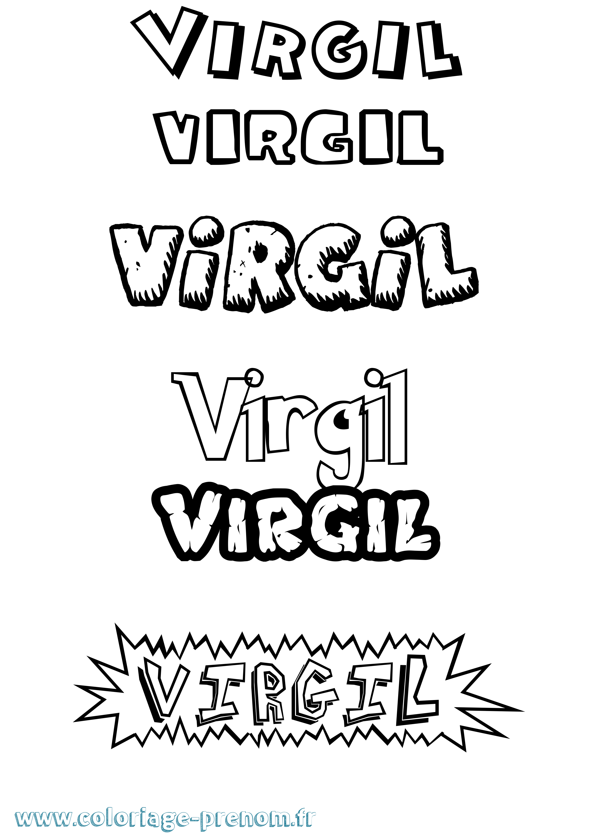 Coloriage Virgil Dessin Animé Coloriage prénom Virgil Dessin Animé