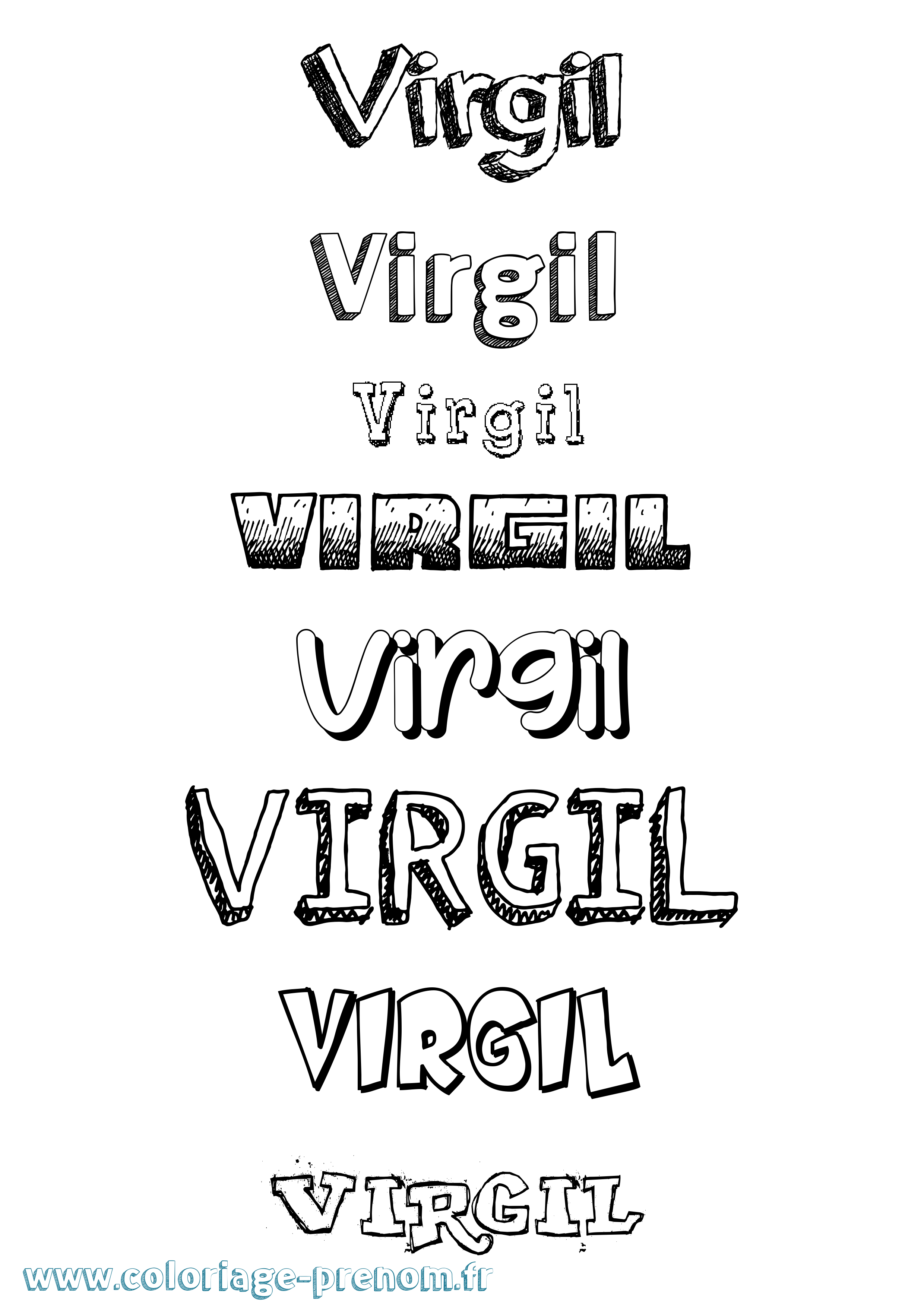 Coloriage Virgil Dessiné Coloriage prénom Virgil Dessiné