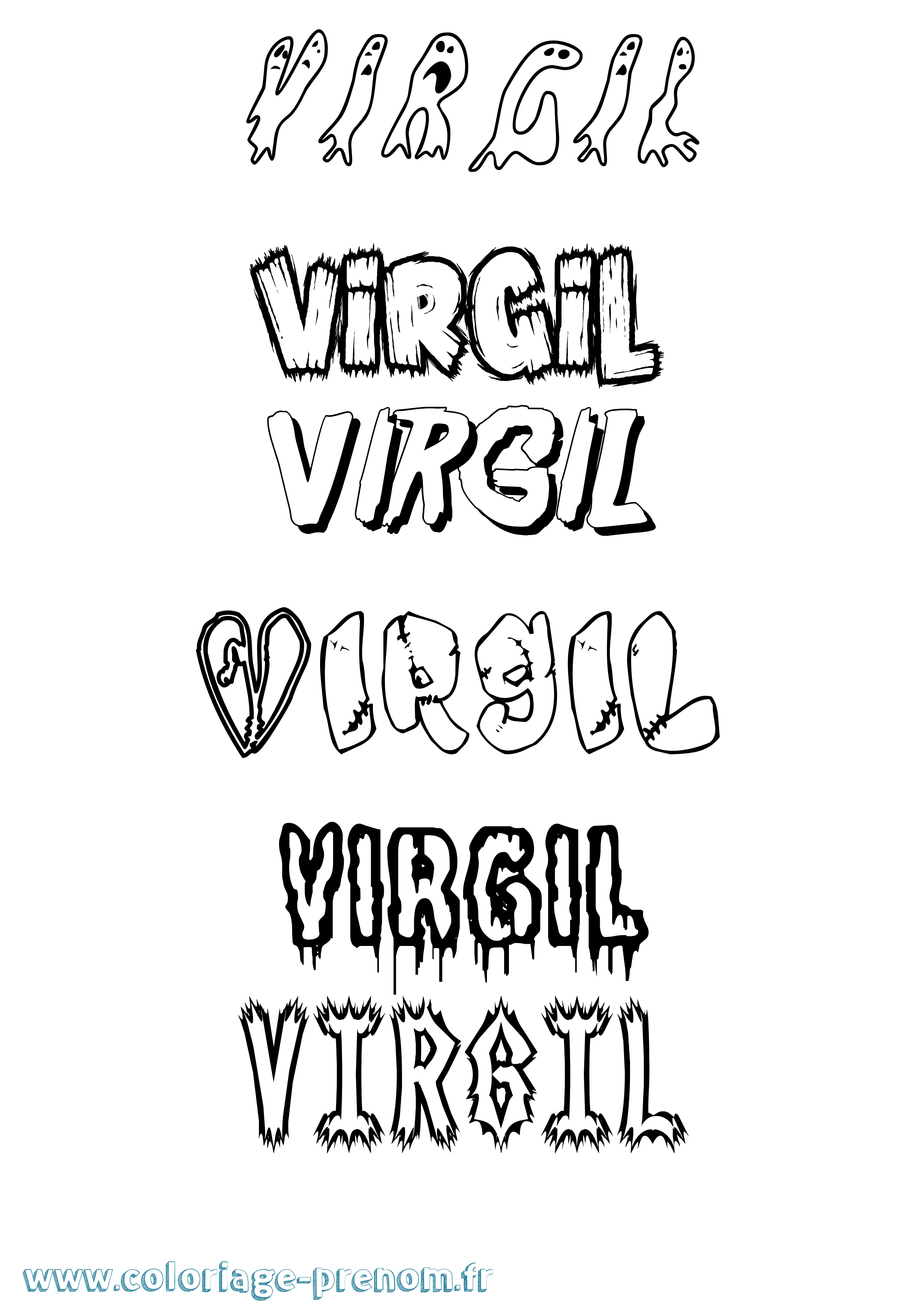 Coloriage Virgil Frisson Coloriage prénom Virgil Frisson