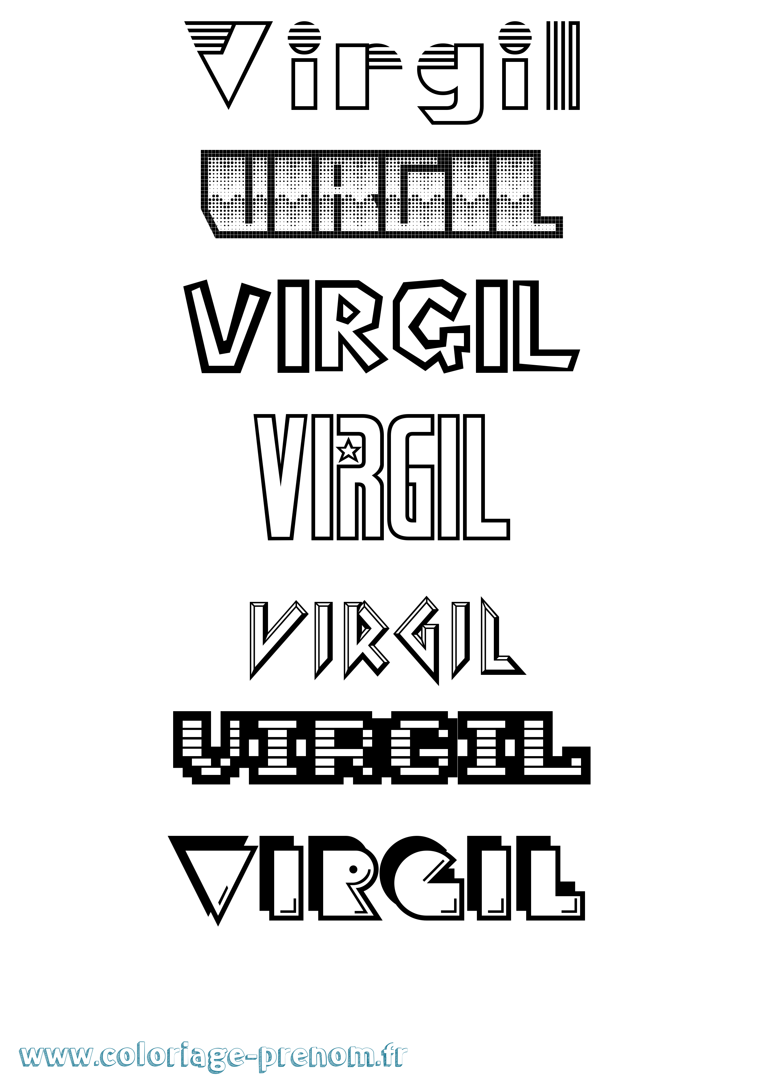 Coloriage Virgil Jeux Vidéos Coloriage prénom Virgil Jeux Vidéos