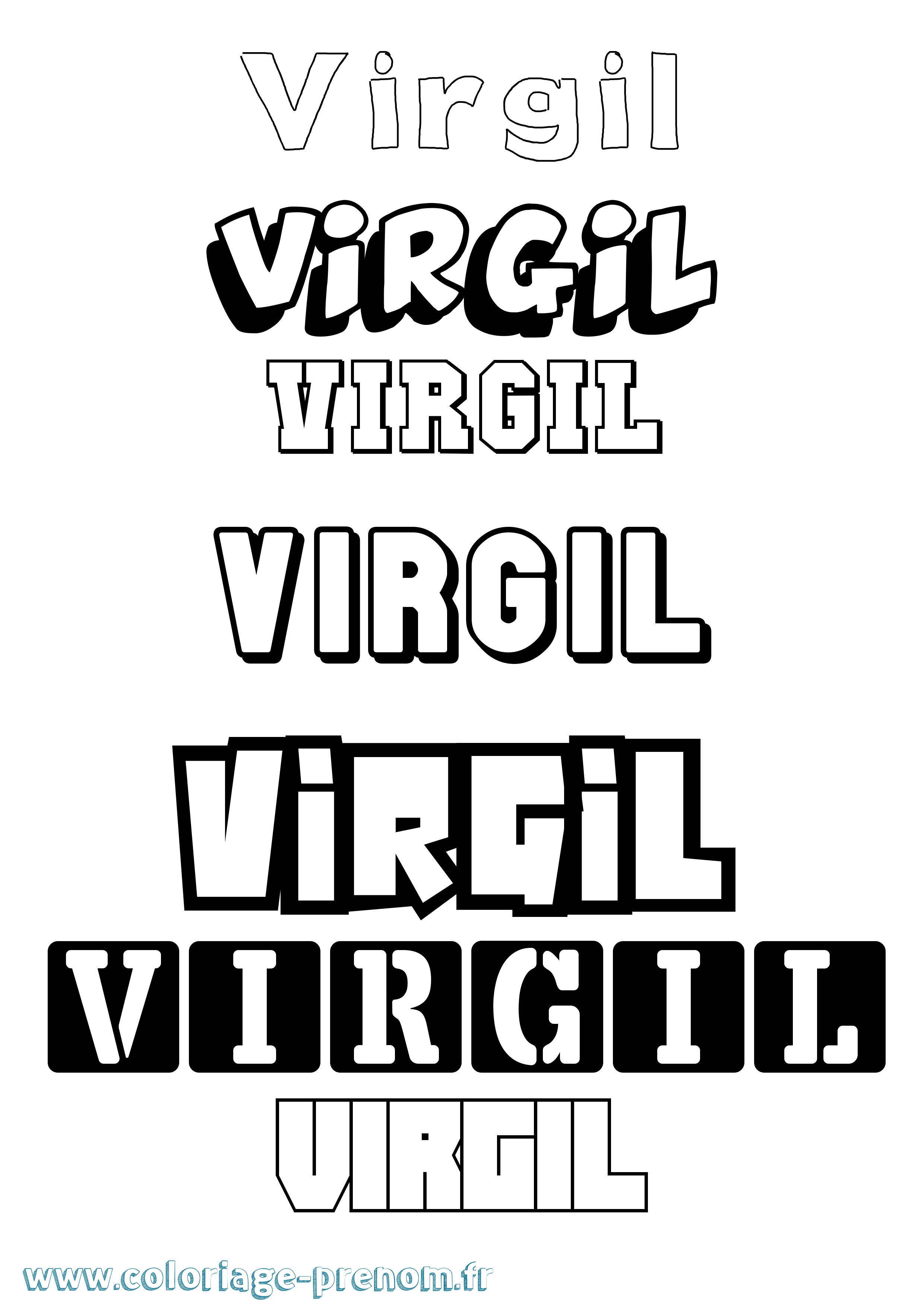 Coloriage Virgil Simple Coloriage prénom Virgil Simple