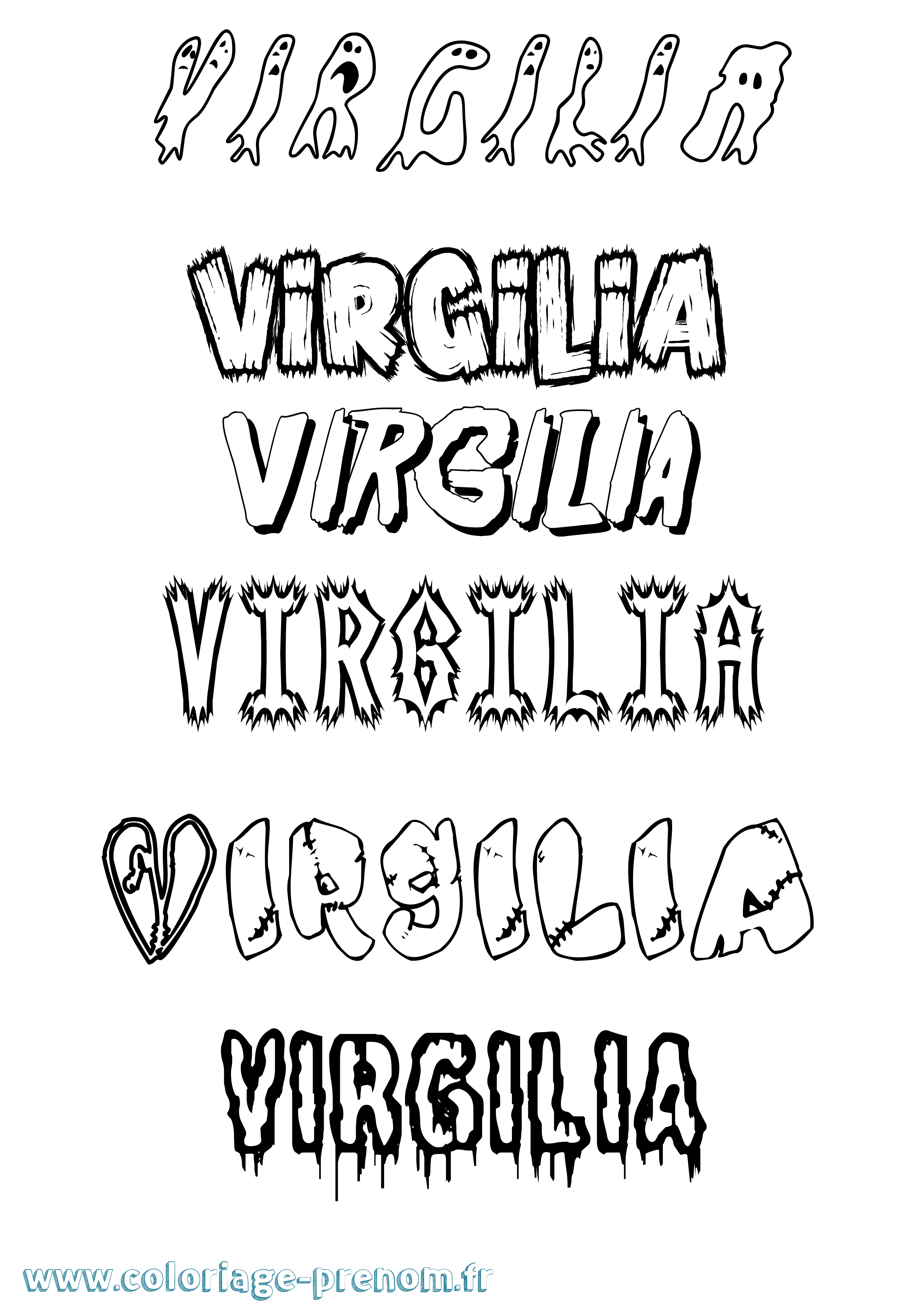 Coloriage Virgilia Frisson Coloriage prénom Virgilia Frisson