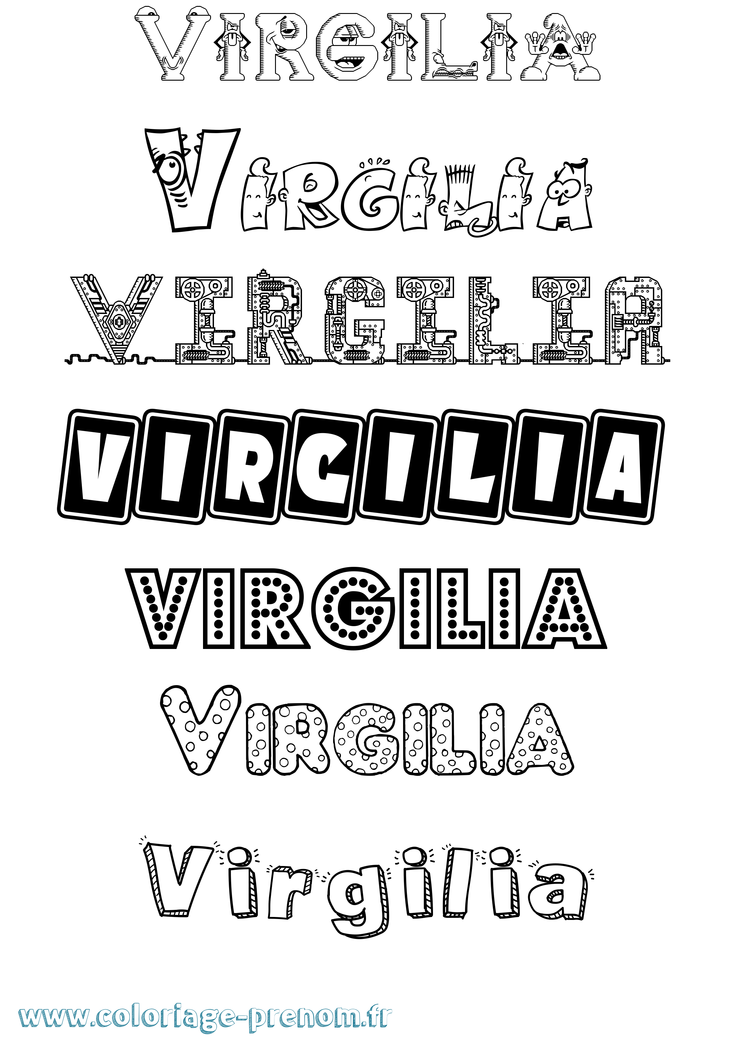 Coloriage Virgilia Fun Coloriage prénom Virgilia Fun