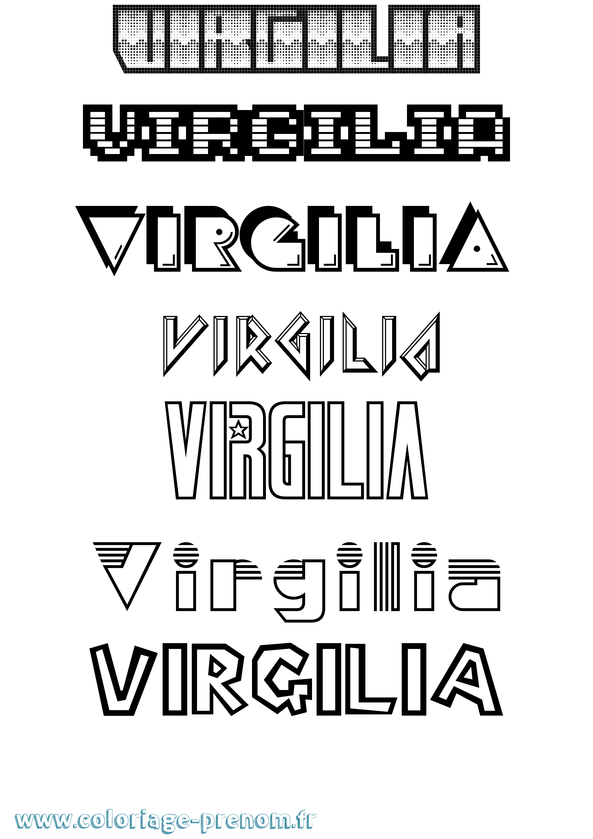 Coloriage Virgilia Jeux Vidéos Coloriage prénom Virgilia Jeux Vidéos