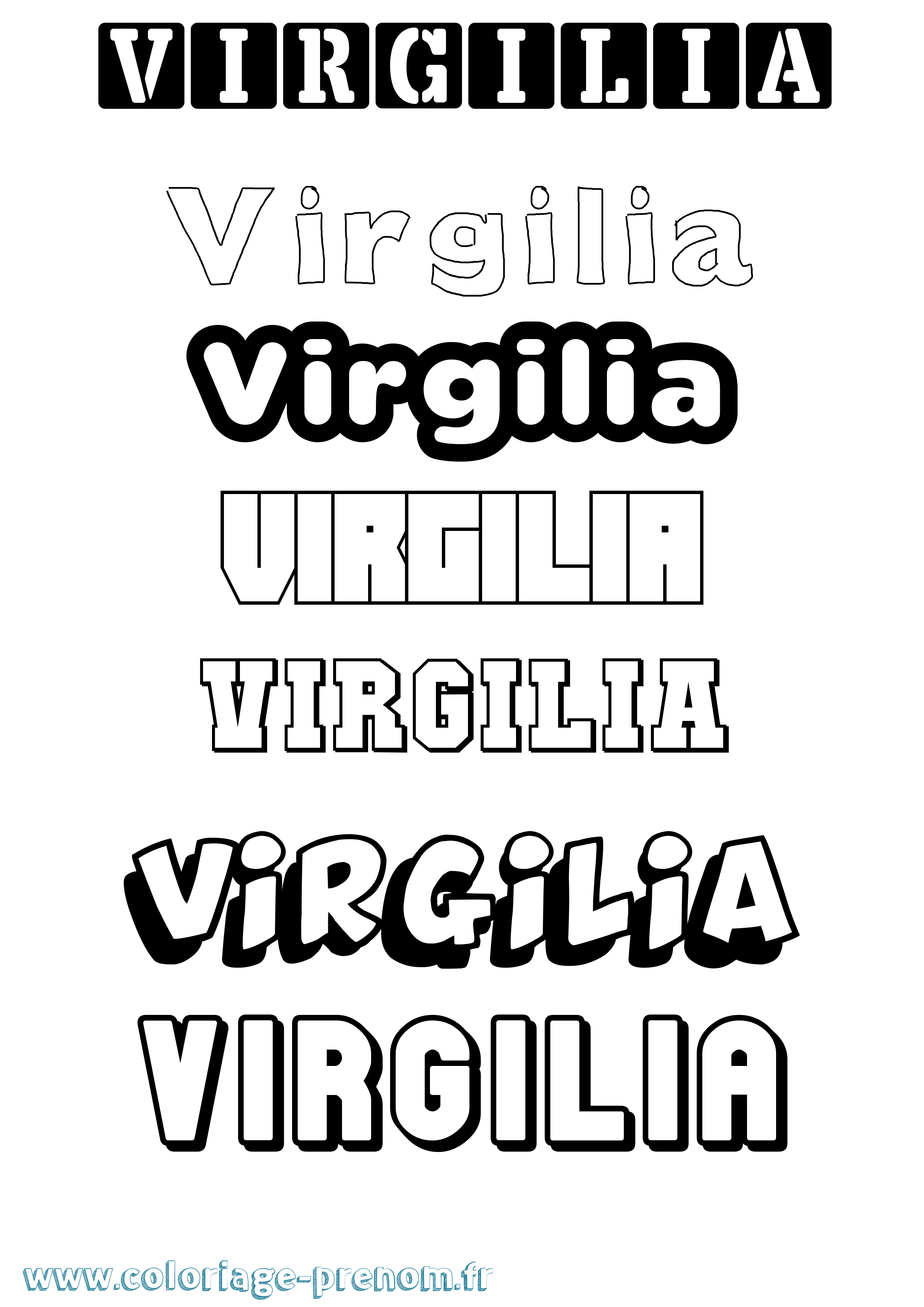 Coloriage Virgilia Simple Coloriage prénom Virgilia Simple