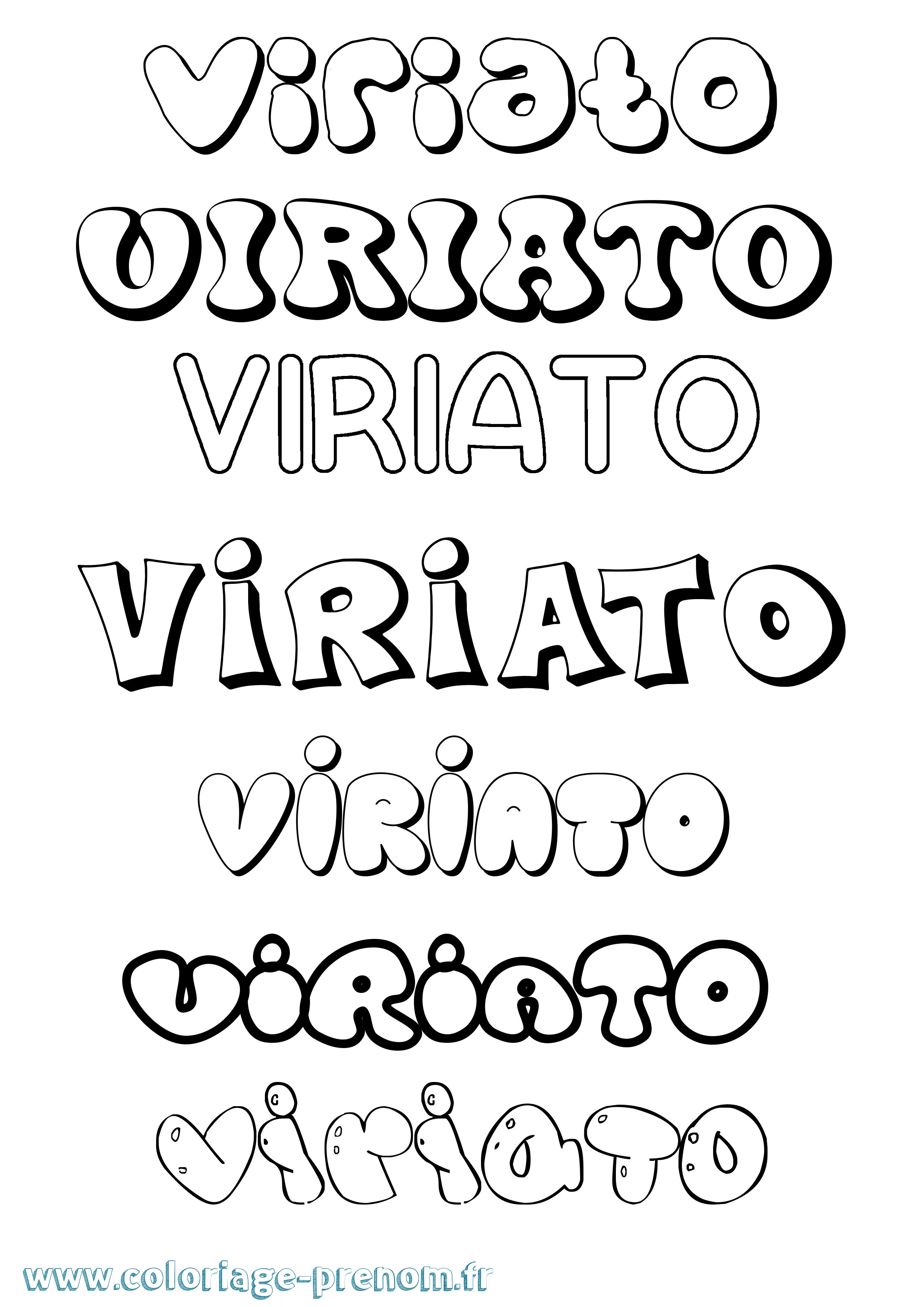 Coloriage Viriato Bubble Coloriage prénom Viriato Bubble