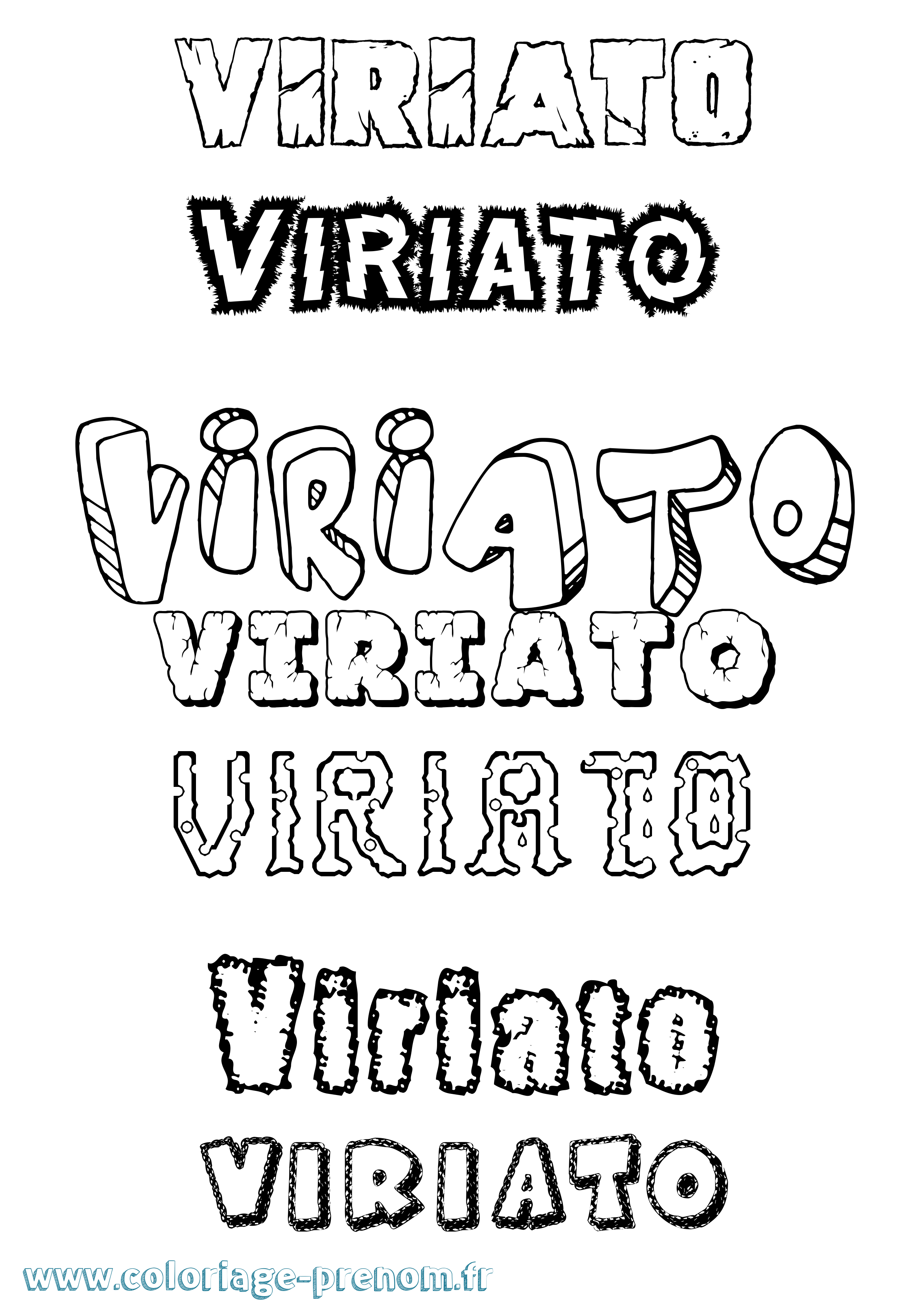 Coloriage Viriato Destructuré Coloriage prénom Viriato Destructuré