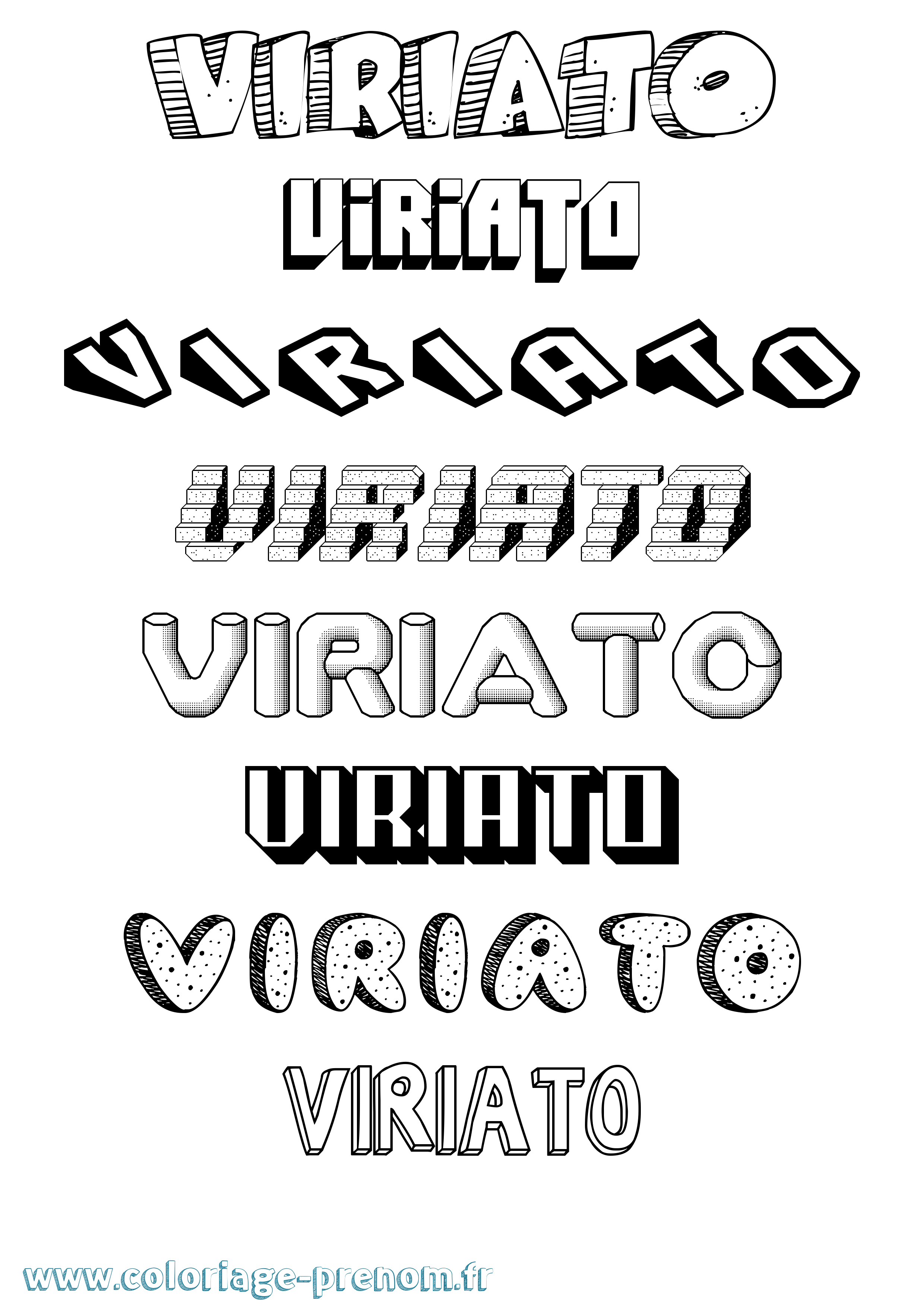Coloriage Viriato Effet 3D Coloriage prénom Viriato Effet 3D