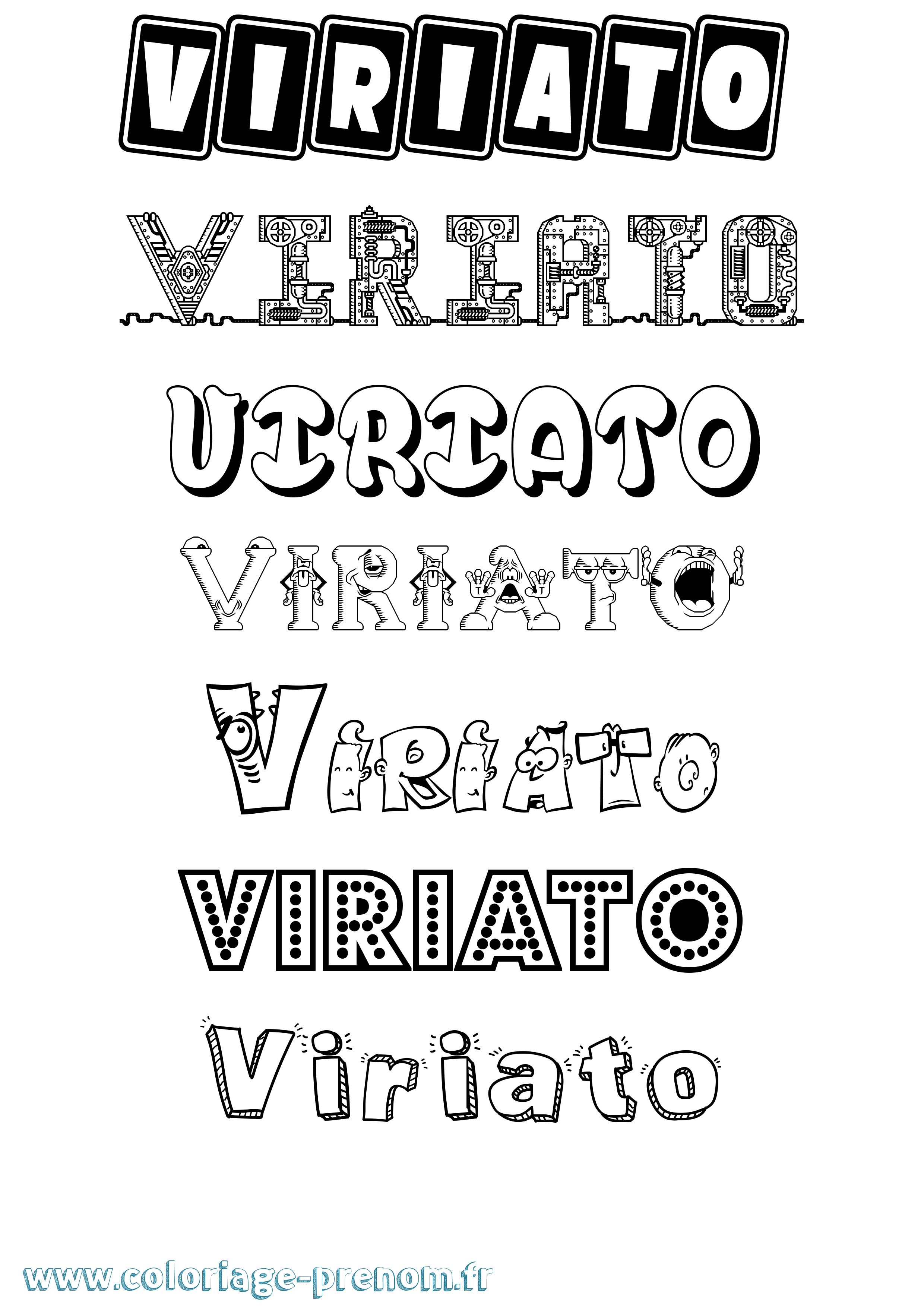 Coloriage Viriato Fun Coloriage prénom Viriato Fun