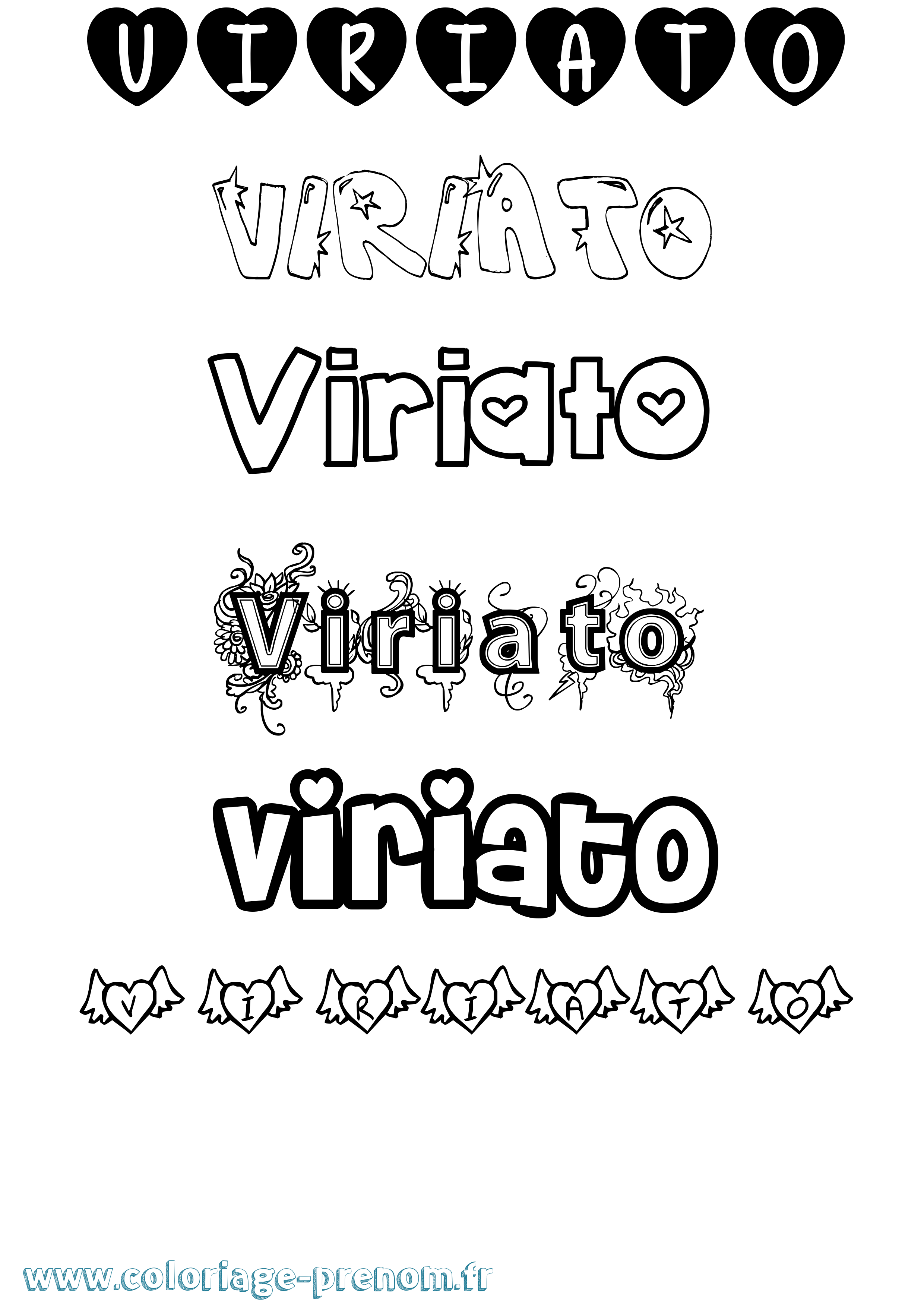 Coloriage Viriato Girly Coloriage prénom Viriato Girly