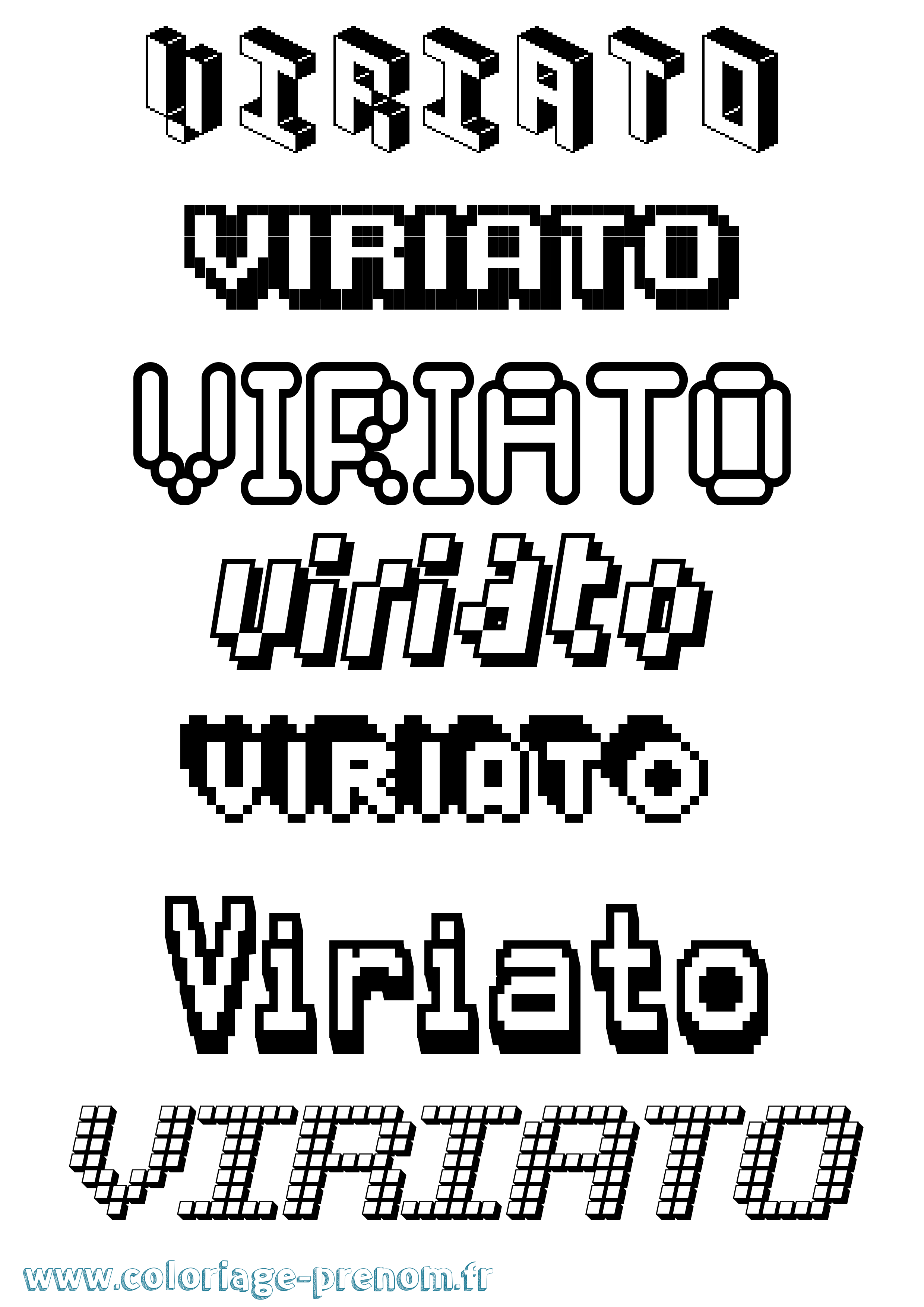 Coloriage Viriato Pixel Coloriage prénom Viriato Pixel