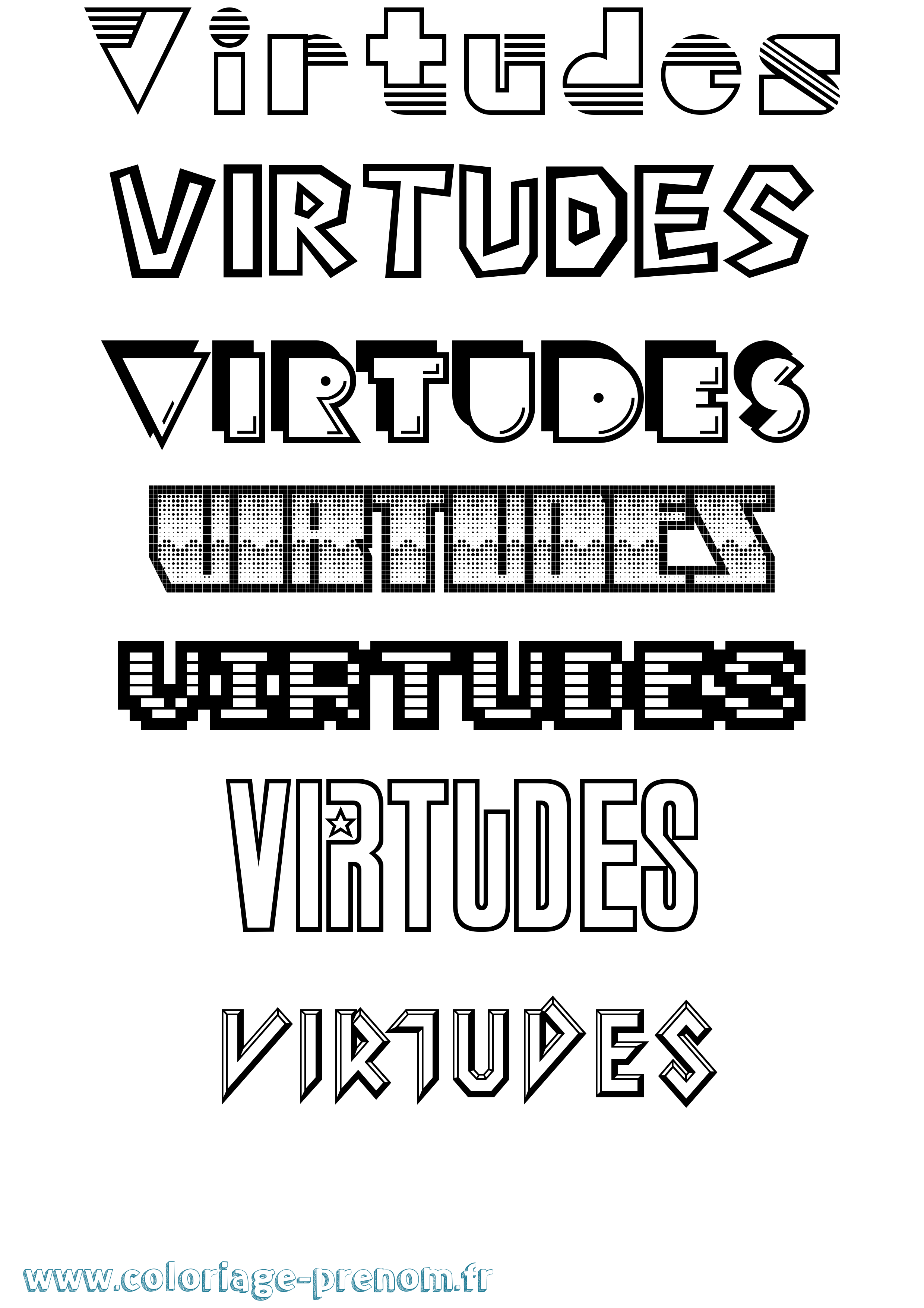 Coloriage Virtudes Jeux Vidéos Coloriage prénom Virtudes Jeux Vidéos