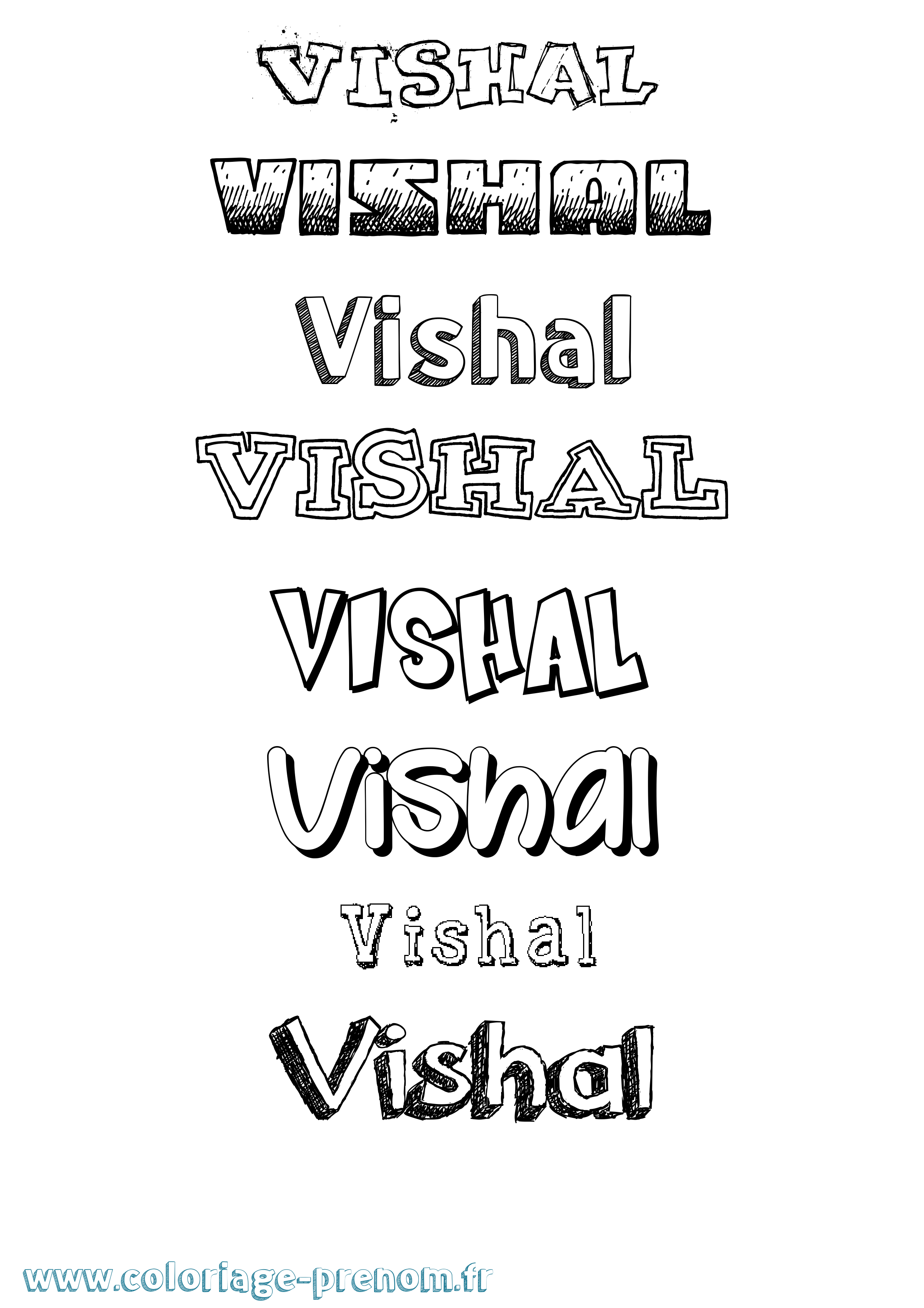 Coloriage Vishal Dessiné Coloriage prénom Vishal Dessiné