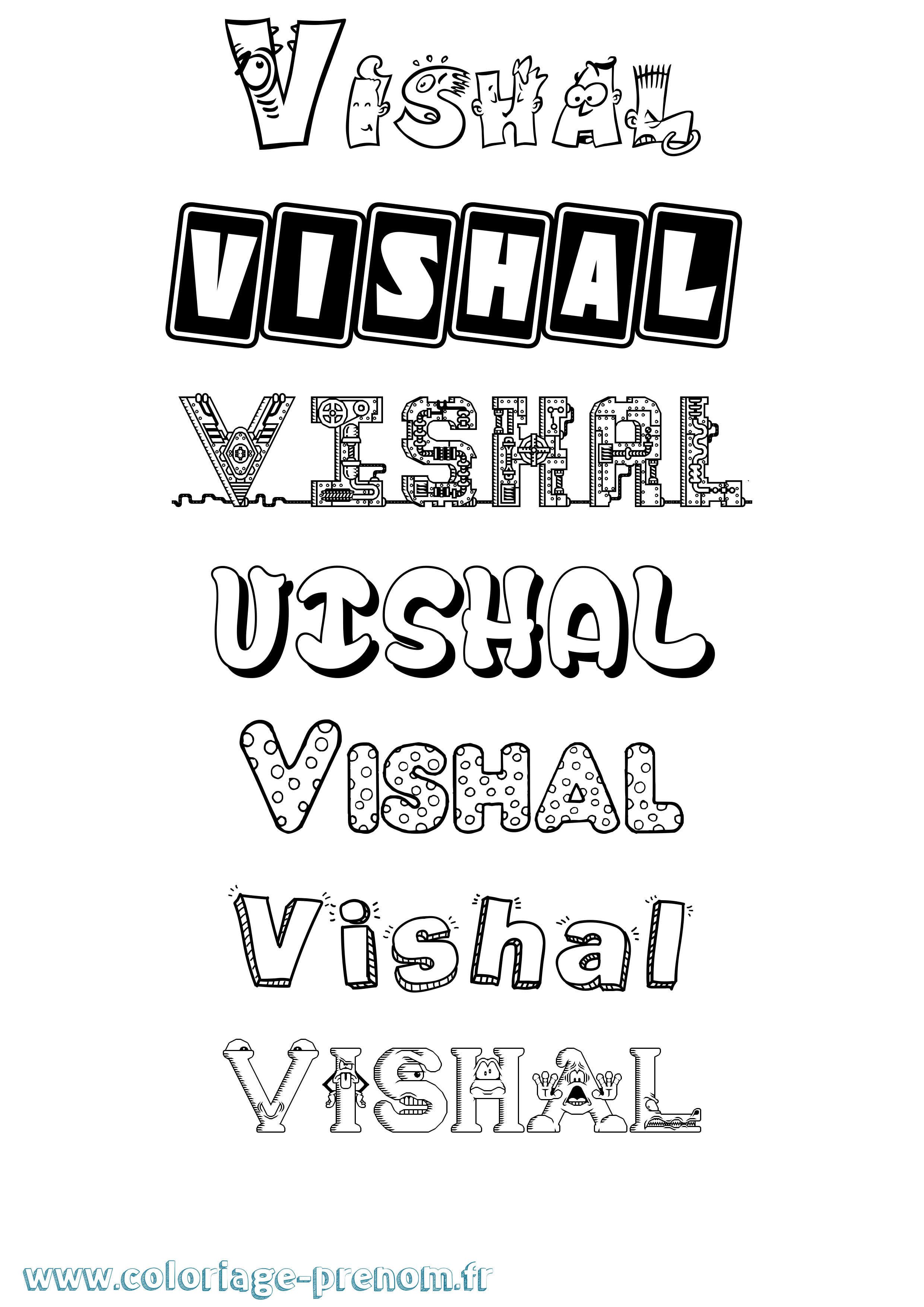 Coloriage Vishal Fun Coloriage prénom Vishal Fun