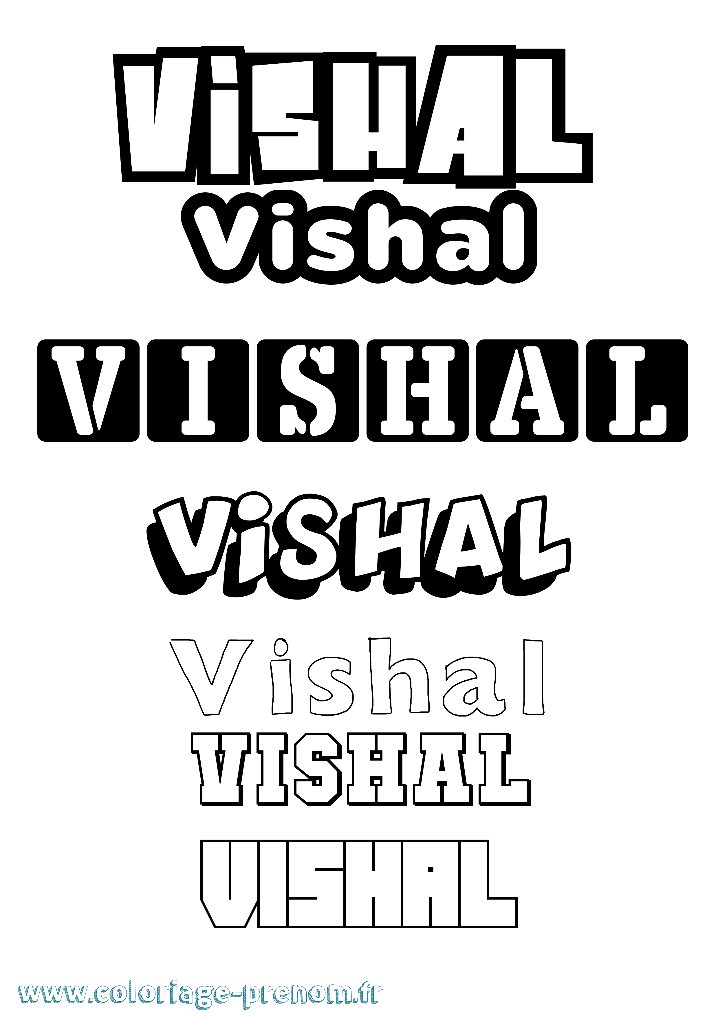Coloriage Vishal Simple Coloriage prénom Vishal Simple