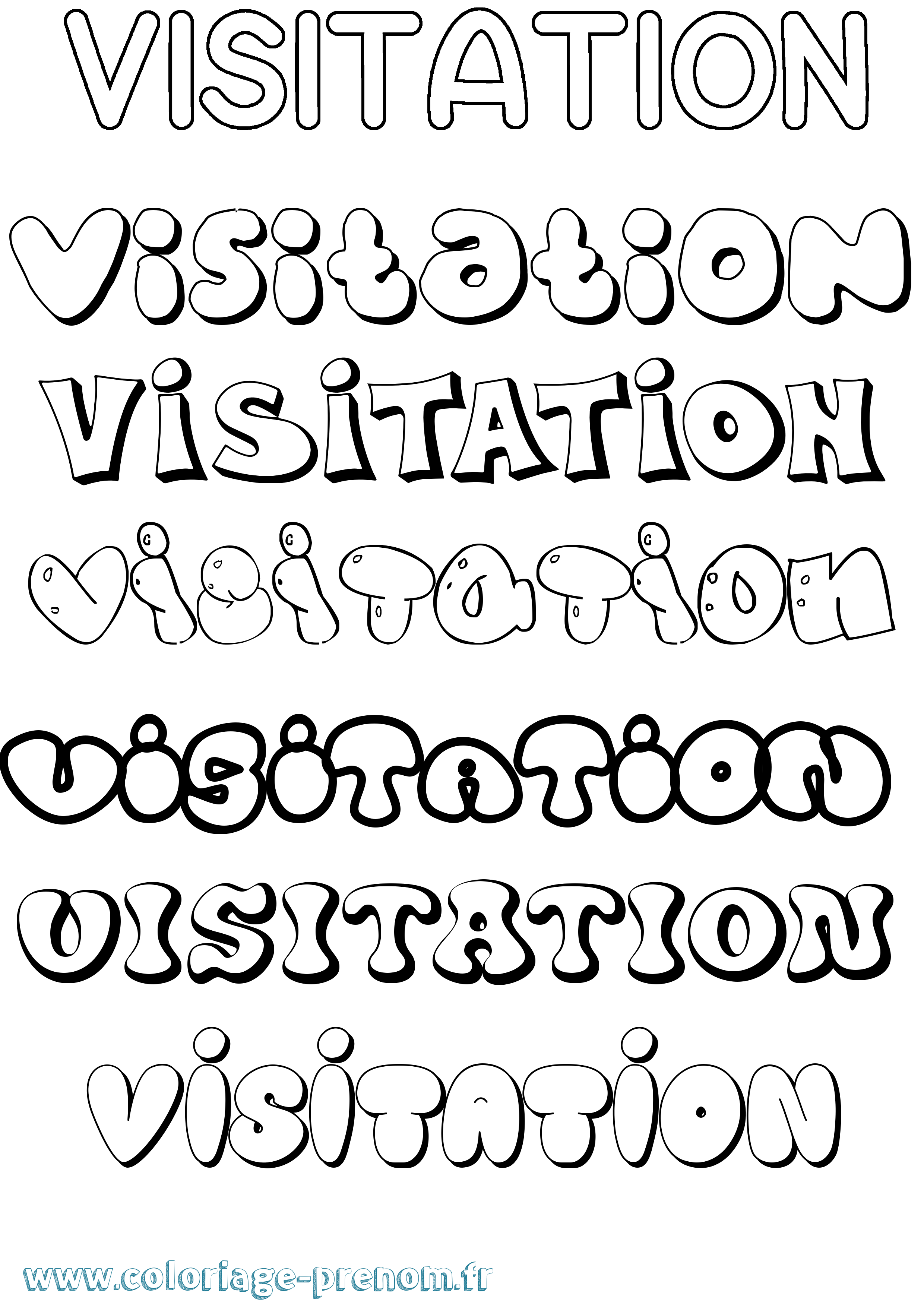 Coloriage Visitation Bubble Coloriage prénom Visitation Bubble