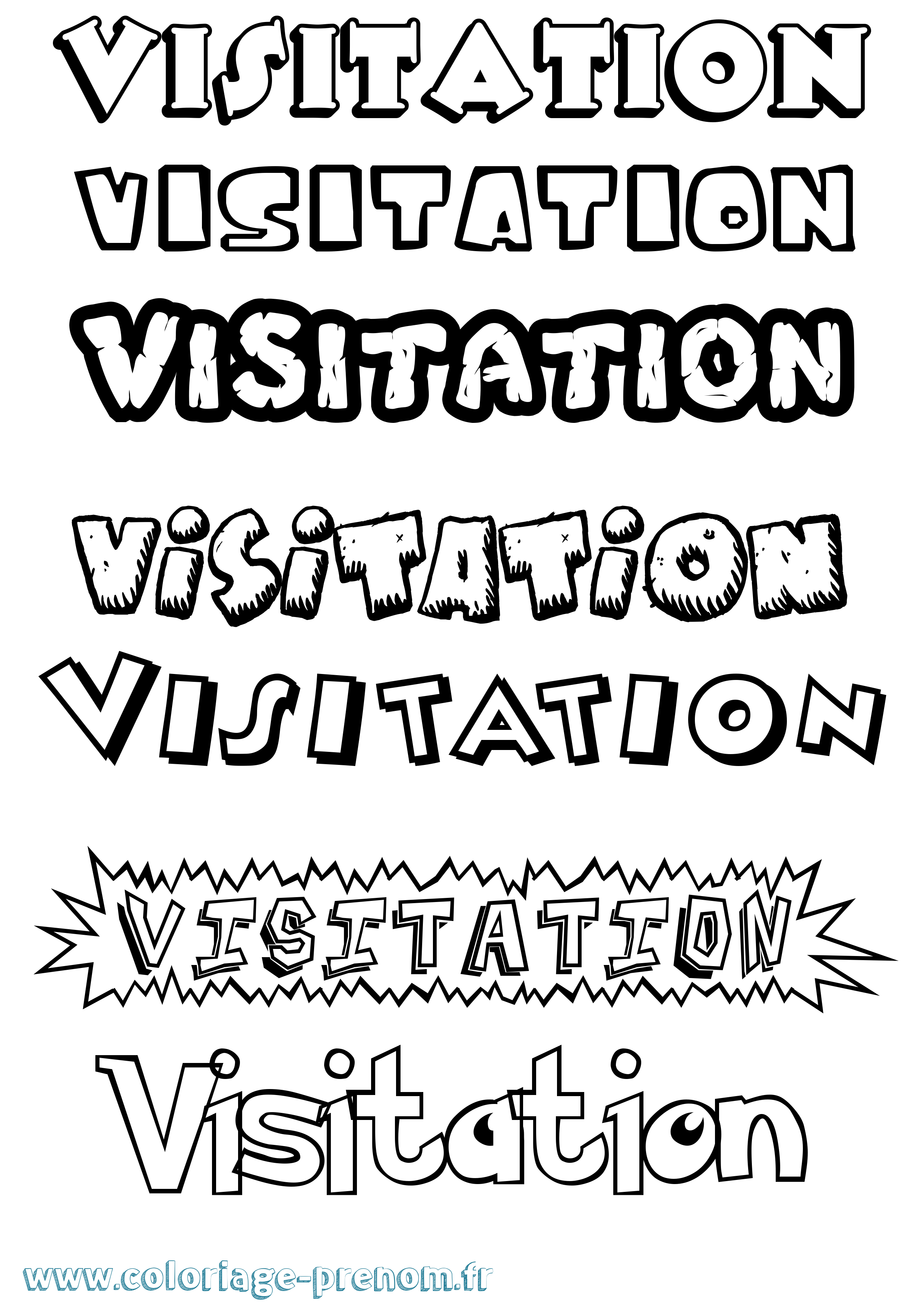 Coloriage Visitation Dessin Animé Coloriage prénom Visitation Dessin Animé