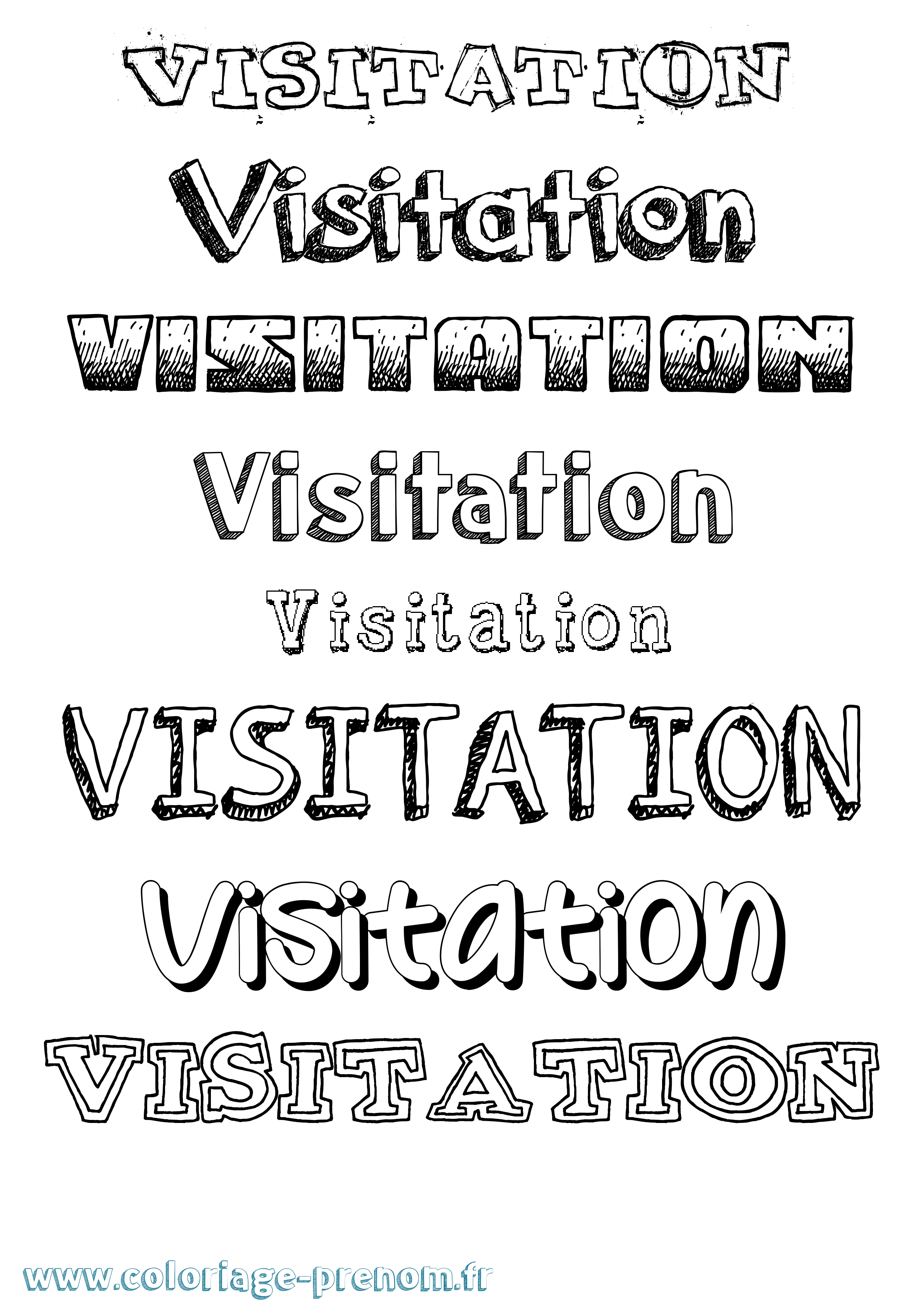 Coloriage Visitation Dessiné Coloriage prénom Visitation Dessiné