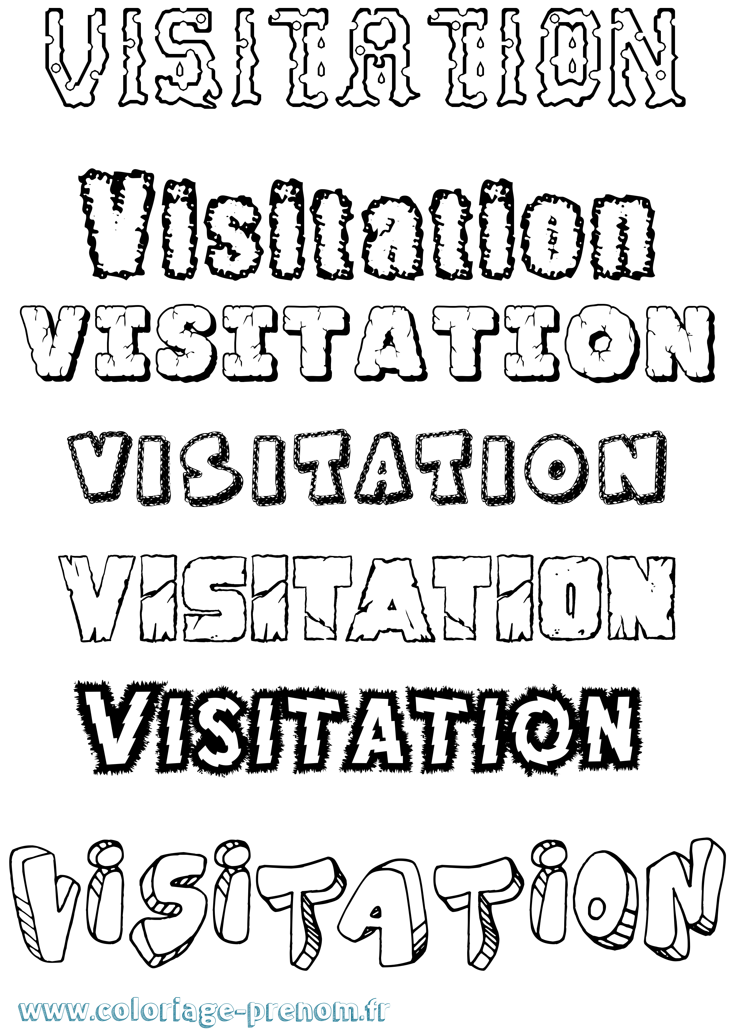 Coloriage Visitation Destructuré Coloriage prénom Visitation Destructuré