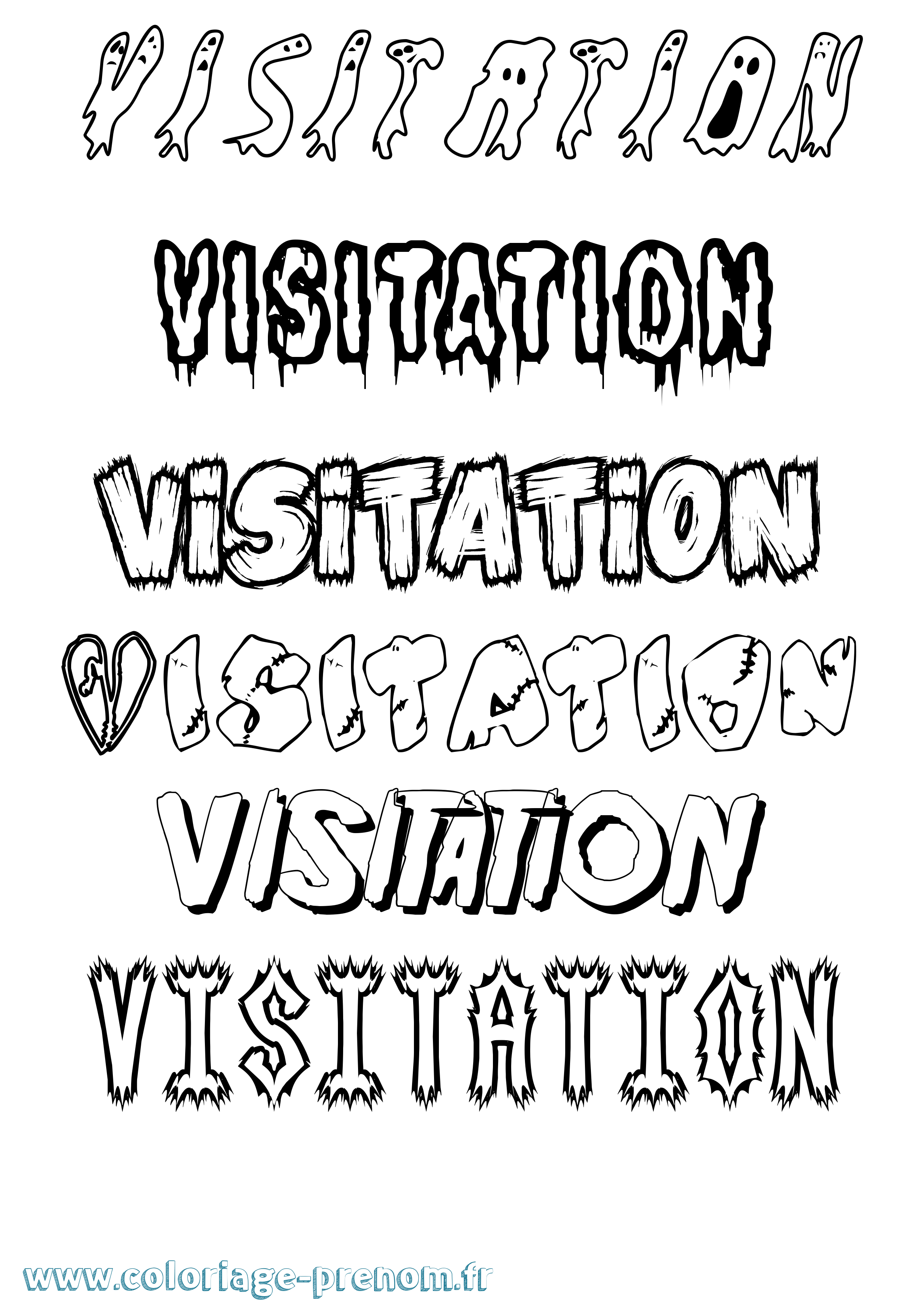 Coloriage Visitation Frisson Coloriage prénom Visitation Frisson