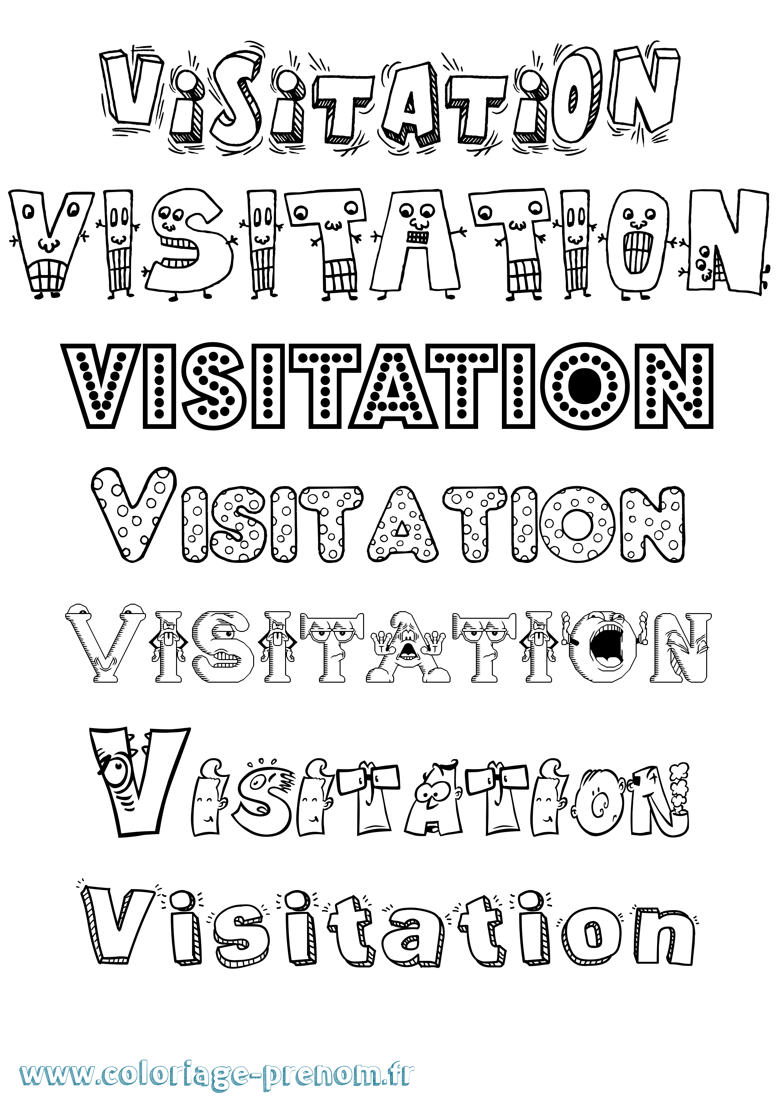 Coloriage Visitation Fun Coloriage prénom Visitation Fun