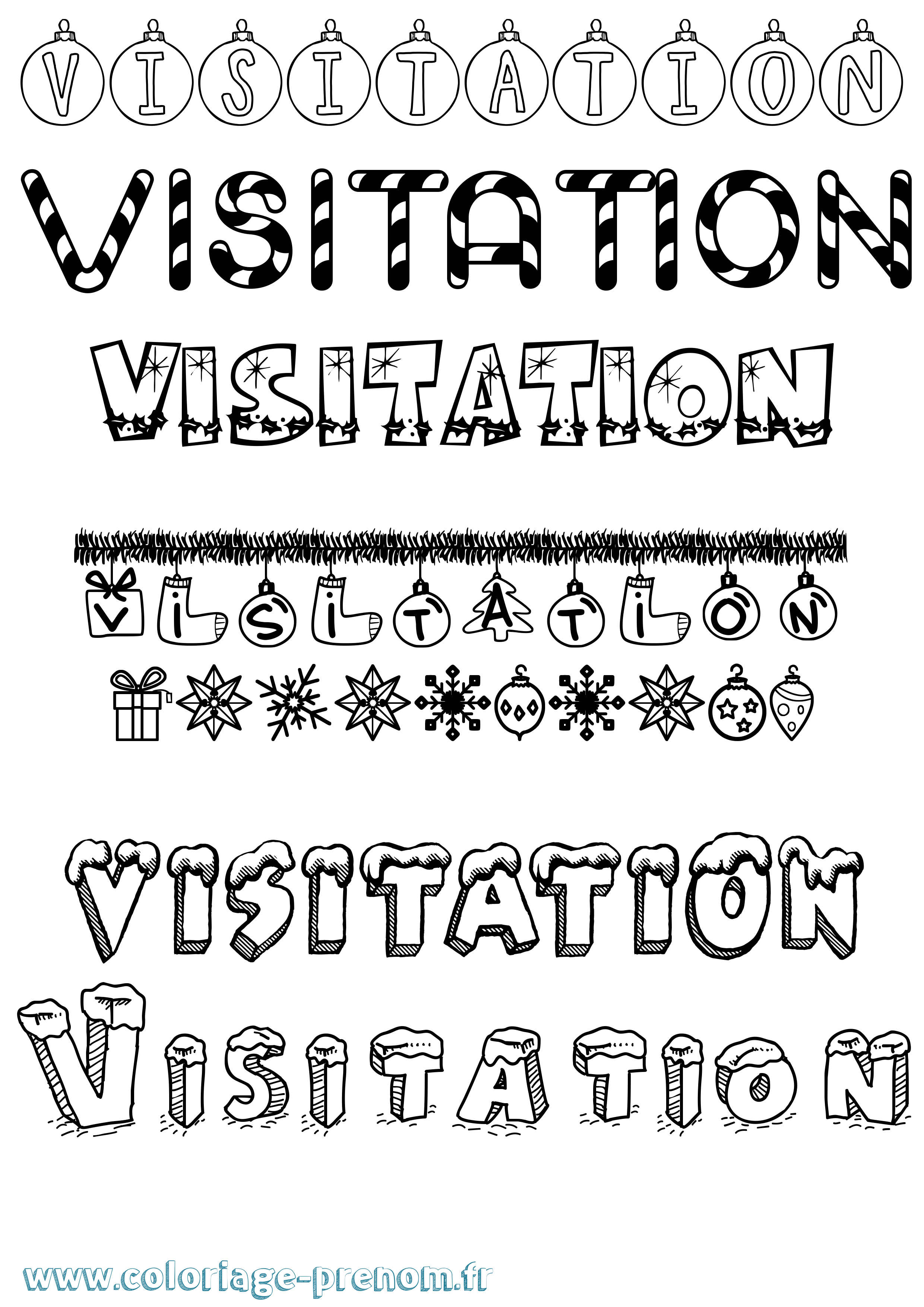 Coloriage Visitation Noël Coloriage prénom Visitation Noël