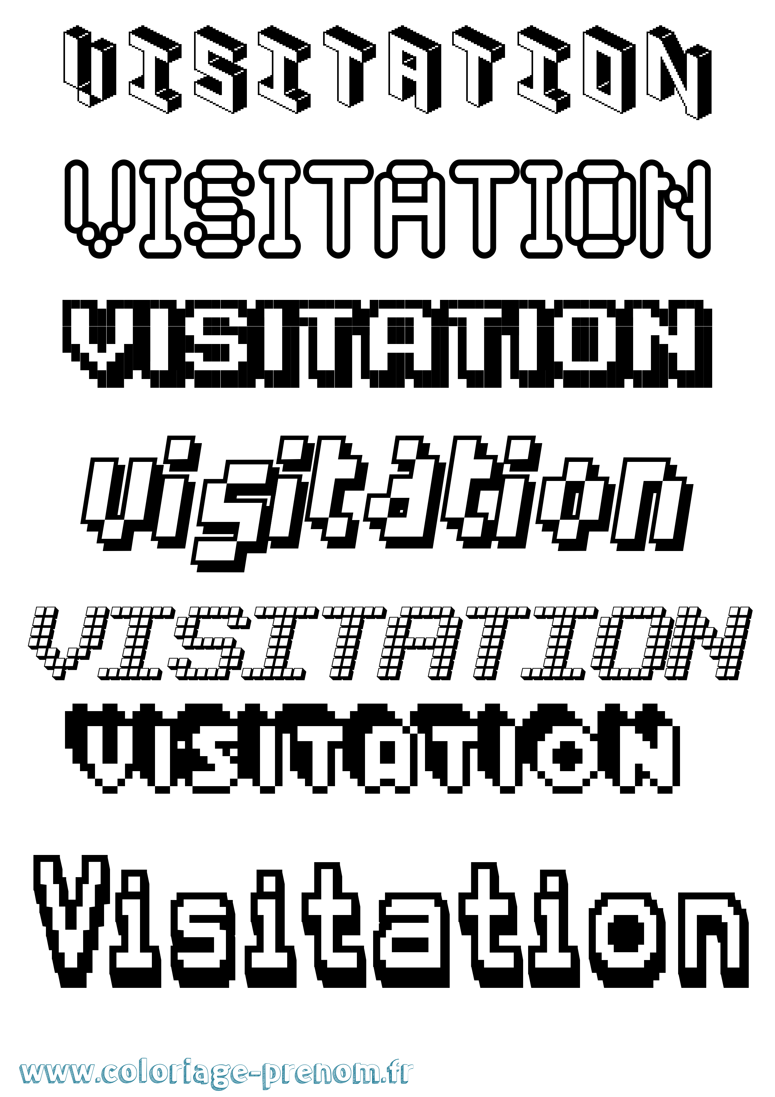 Coloriage Visitation Pixel Coloriage prénom Visitation Pixel