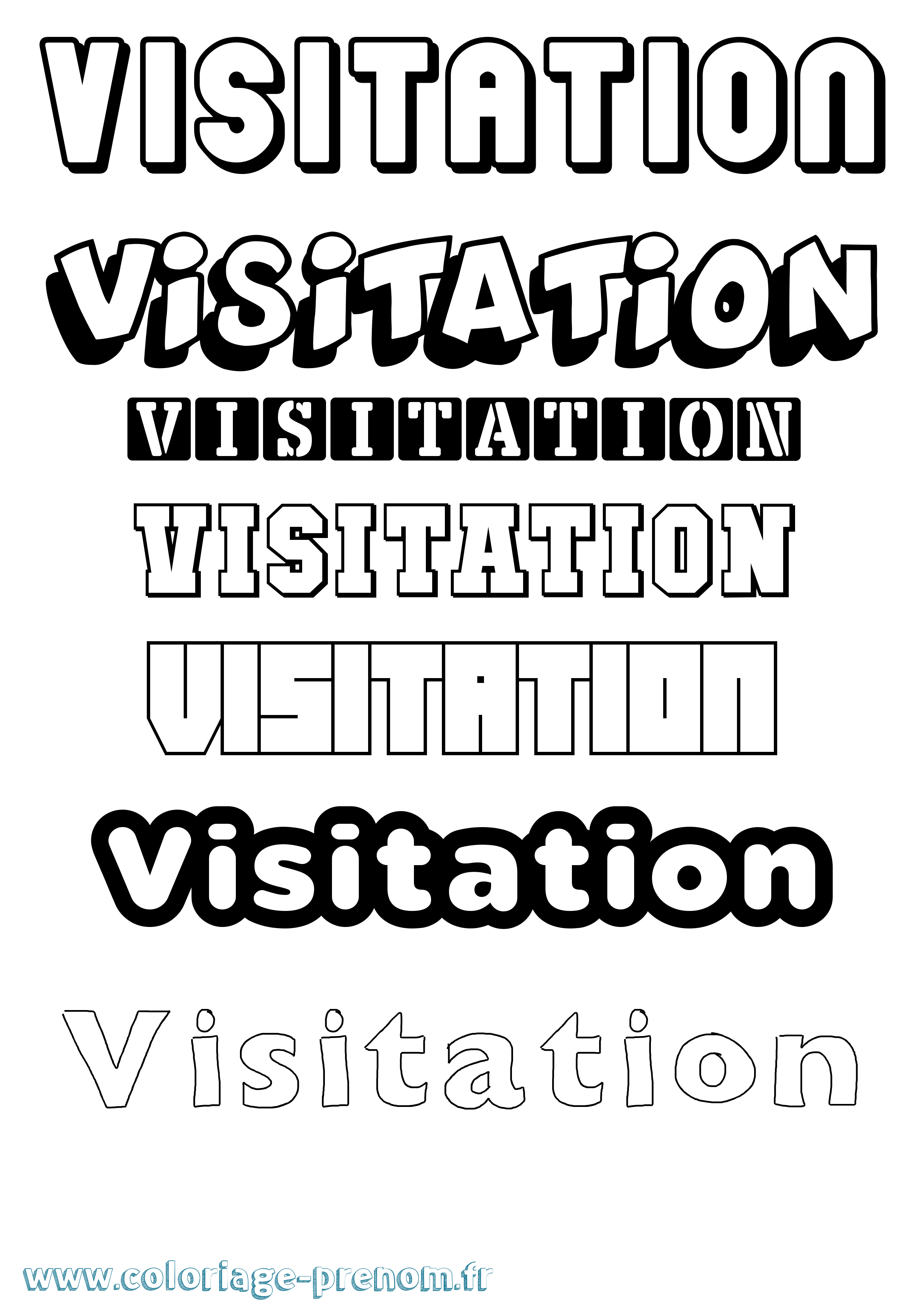 Coloriage Visitation Simple Coloriage prénom Visitation Simple