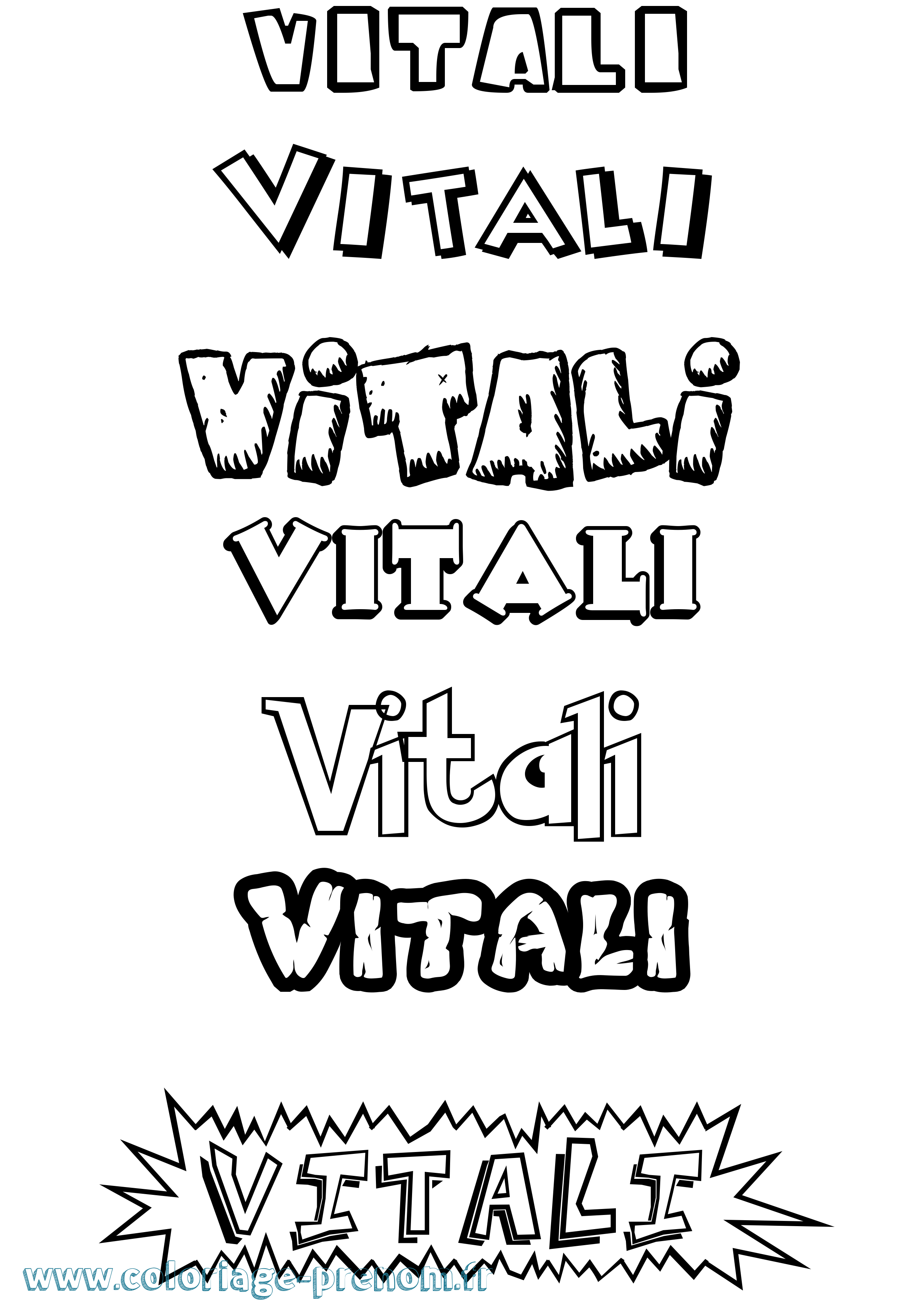 Coloriage Vitali Dessin Animé Coloriage prénom Vitali Dessin Animé