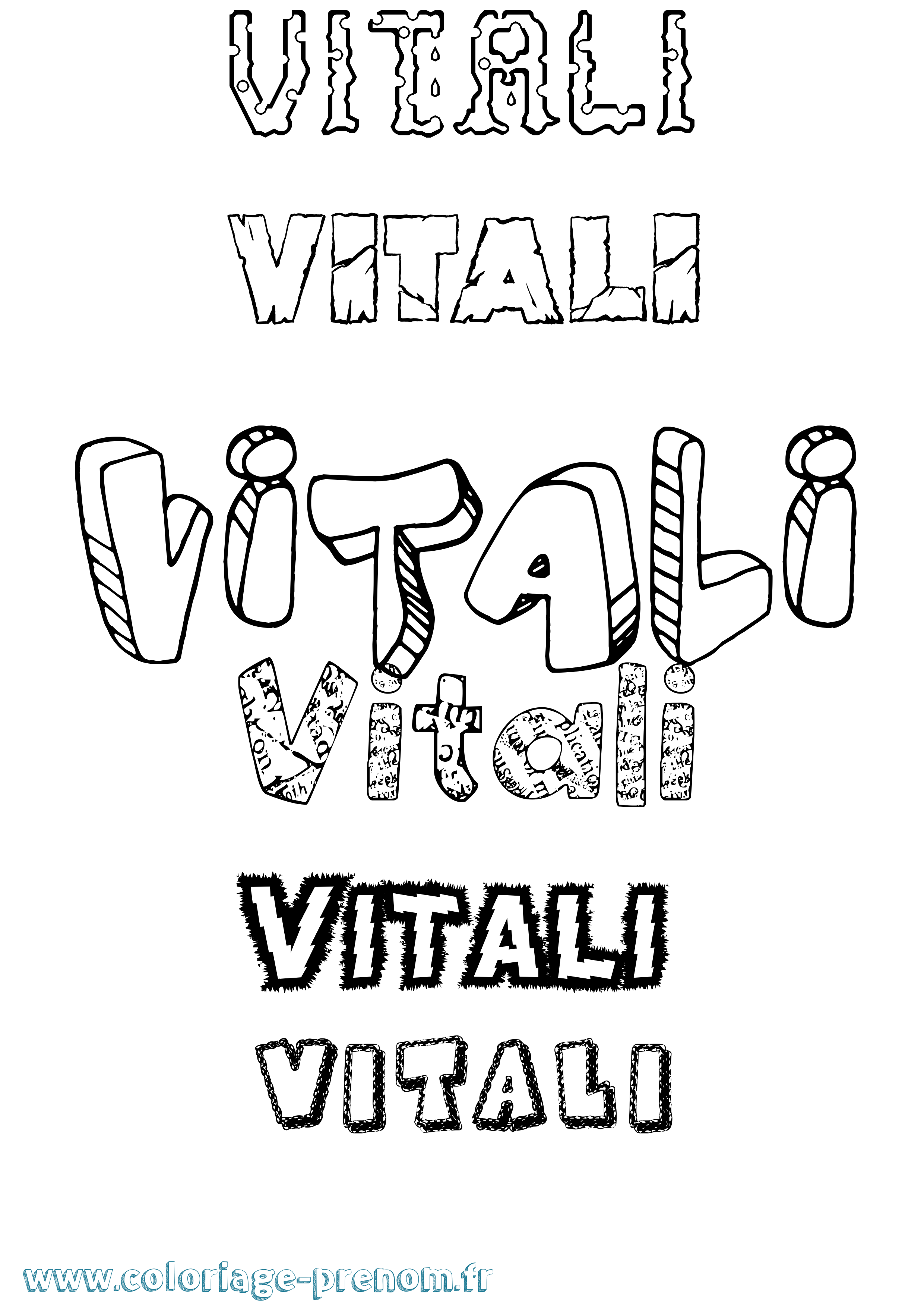 Coloriage Vitali Destructuré Coloriage prénom Vitali Destructuré