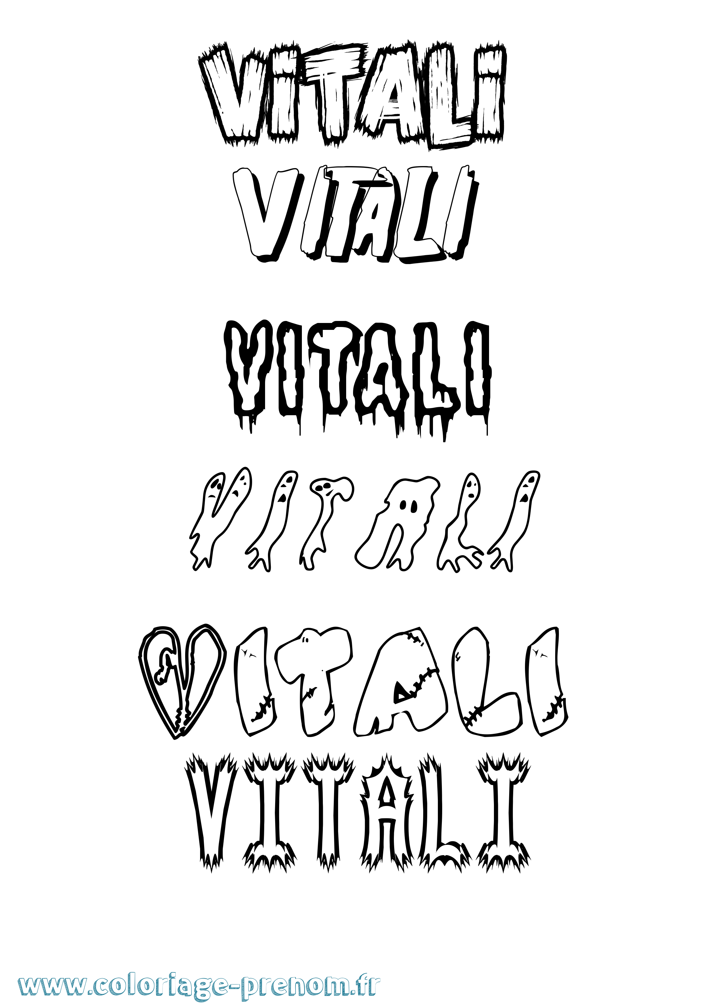 Coloriage Vitali Frisson Coloriage prénom Vitali Frisson