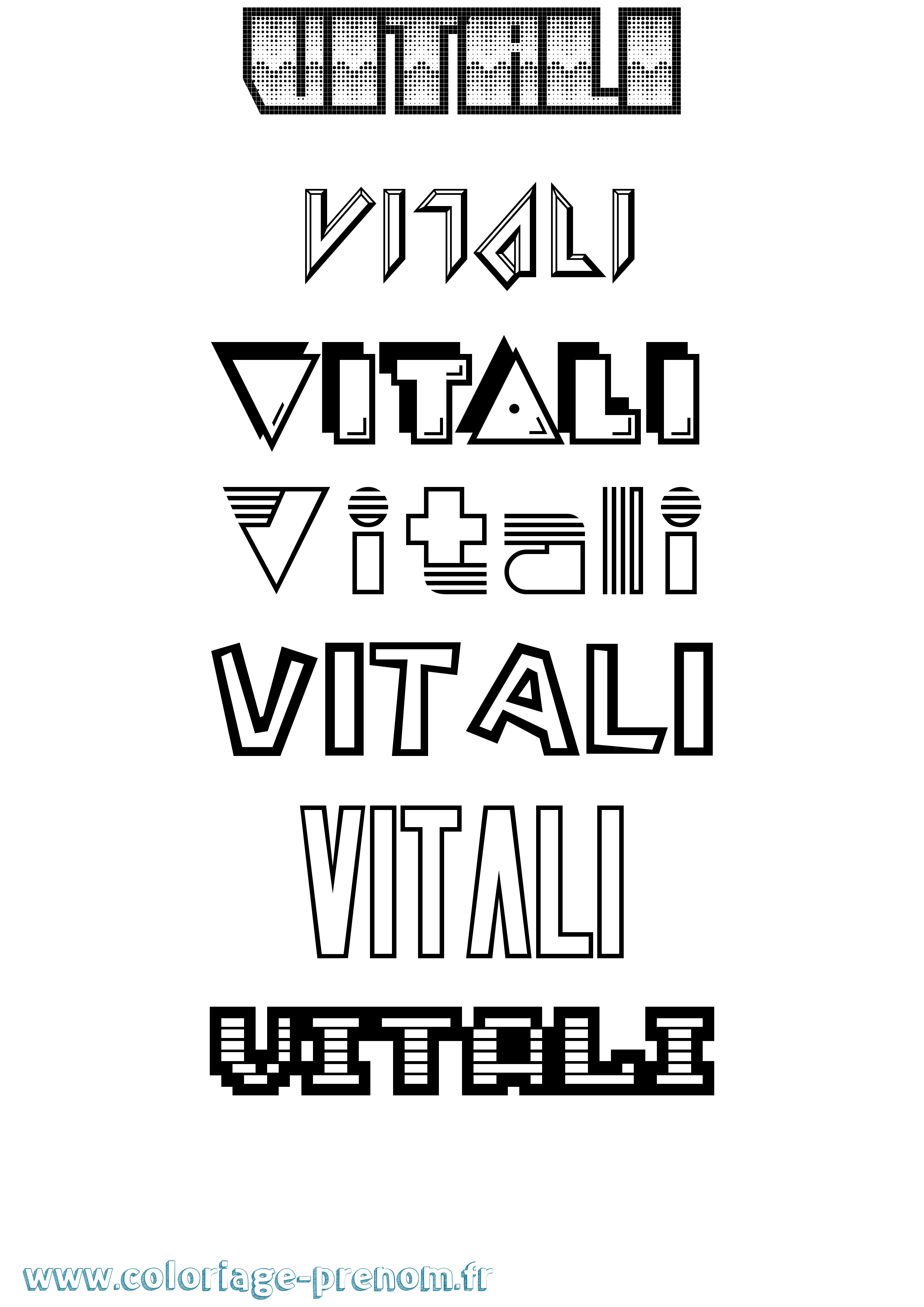 Coloriage Vitali Jeux Vidéos Coloriage prénom Vitali Jeux Vidéos