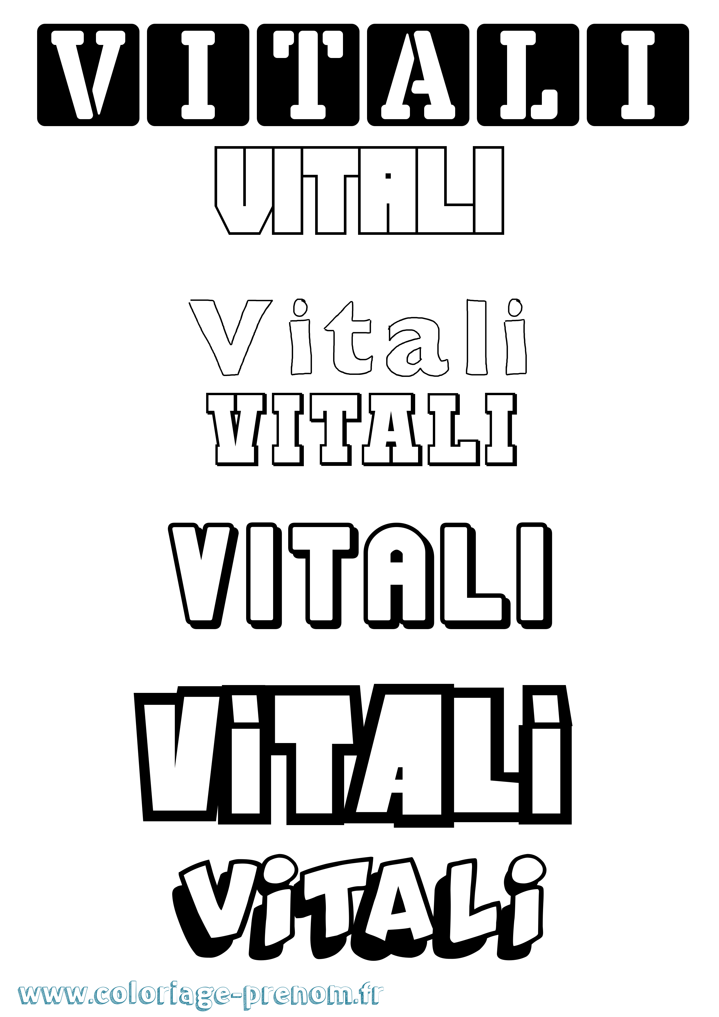 Coloriage Vitali Simple Coloriage prénom Vitali Simple