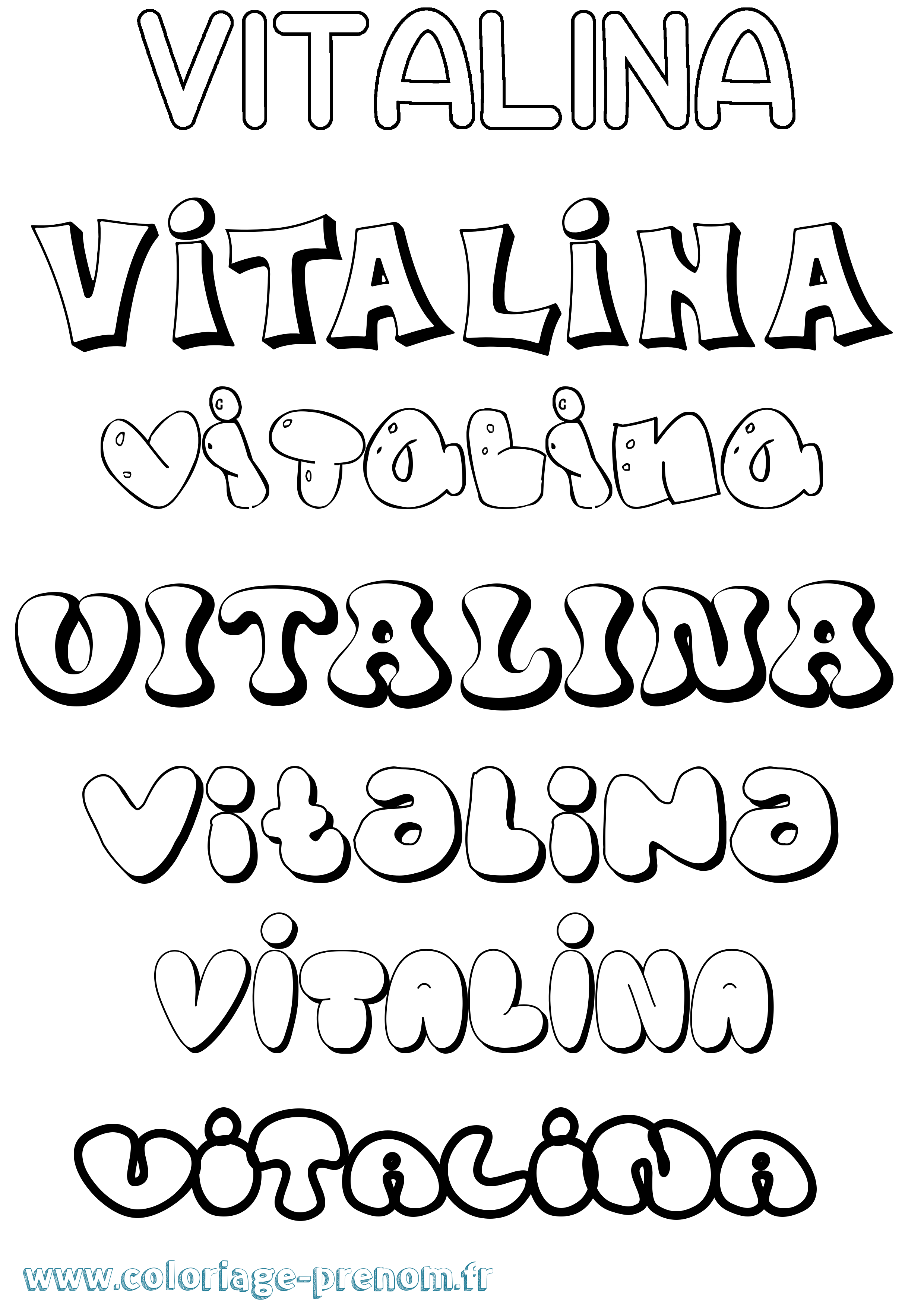 Coloriage Vitalina Bubble Coloriage prénom Vitalina Bubble