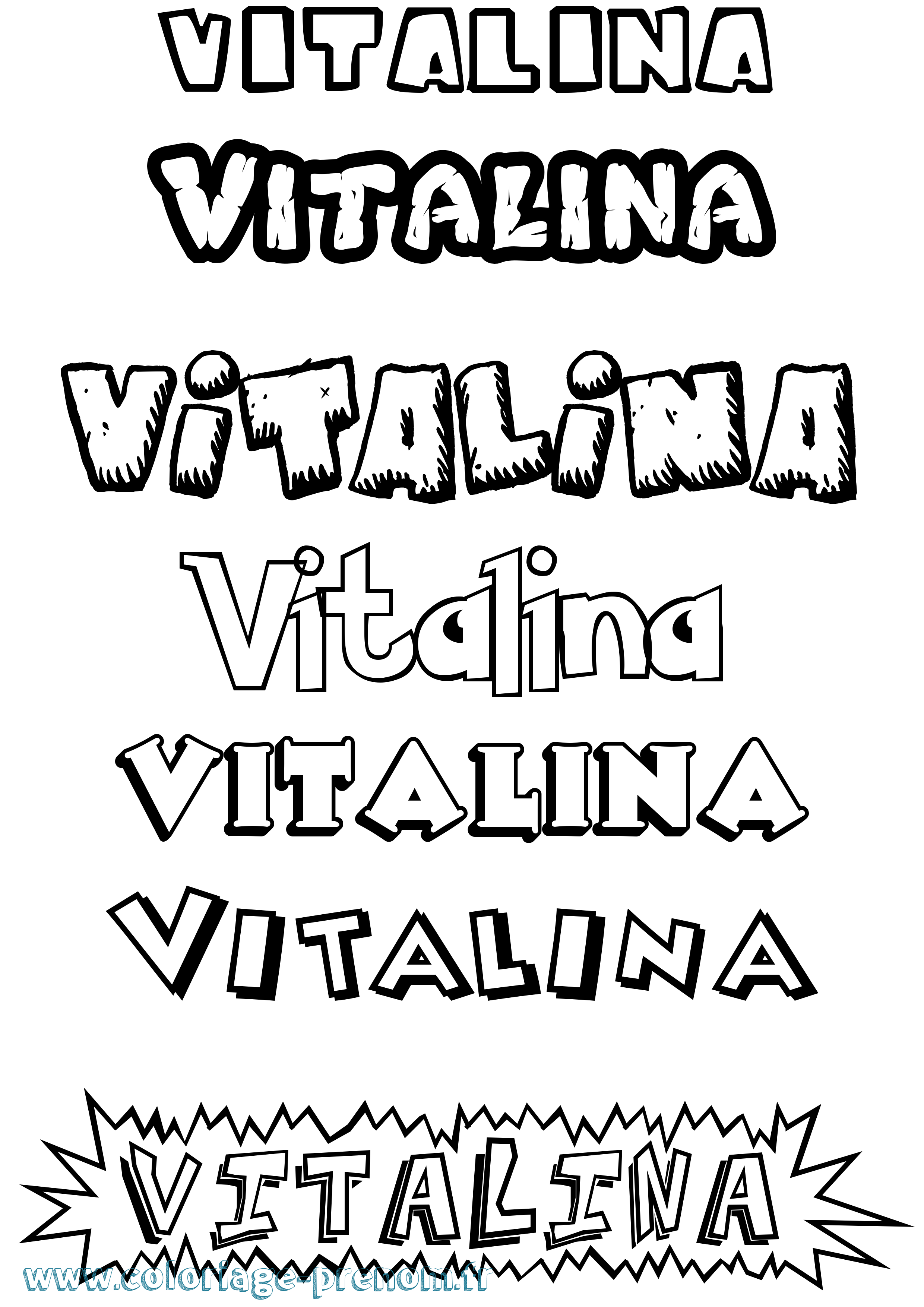 Coloriage Vitalina Dessin Animé Coloriage prénom Vitalina Dessin Animé