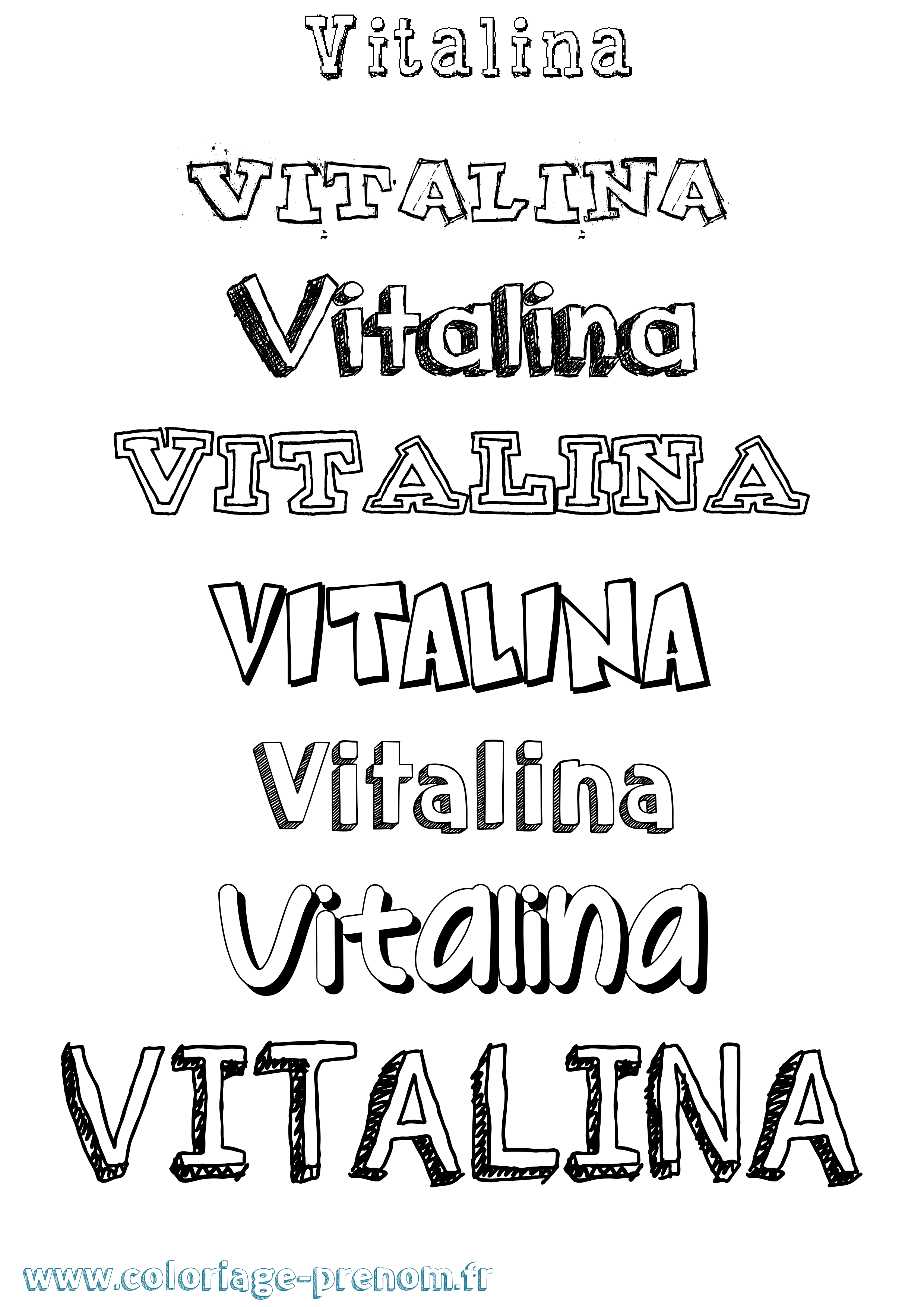 Coloriage Vitalina Dessiné Coloriage prénom Vitalina Dessiné