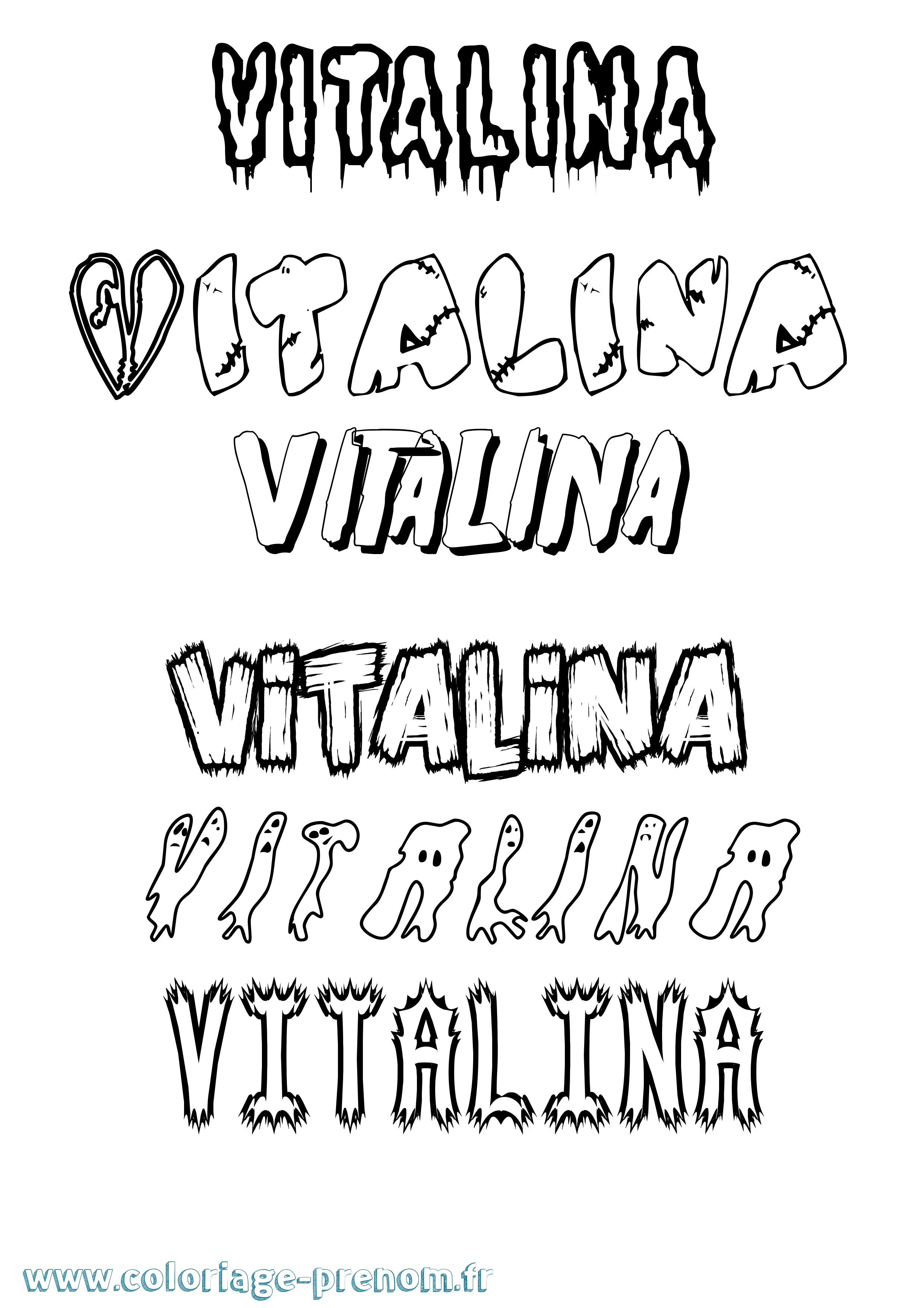 Coloriage Vitalina Frisson Coloriage prénom Vitalina Frisson