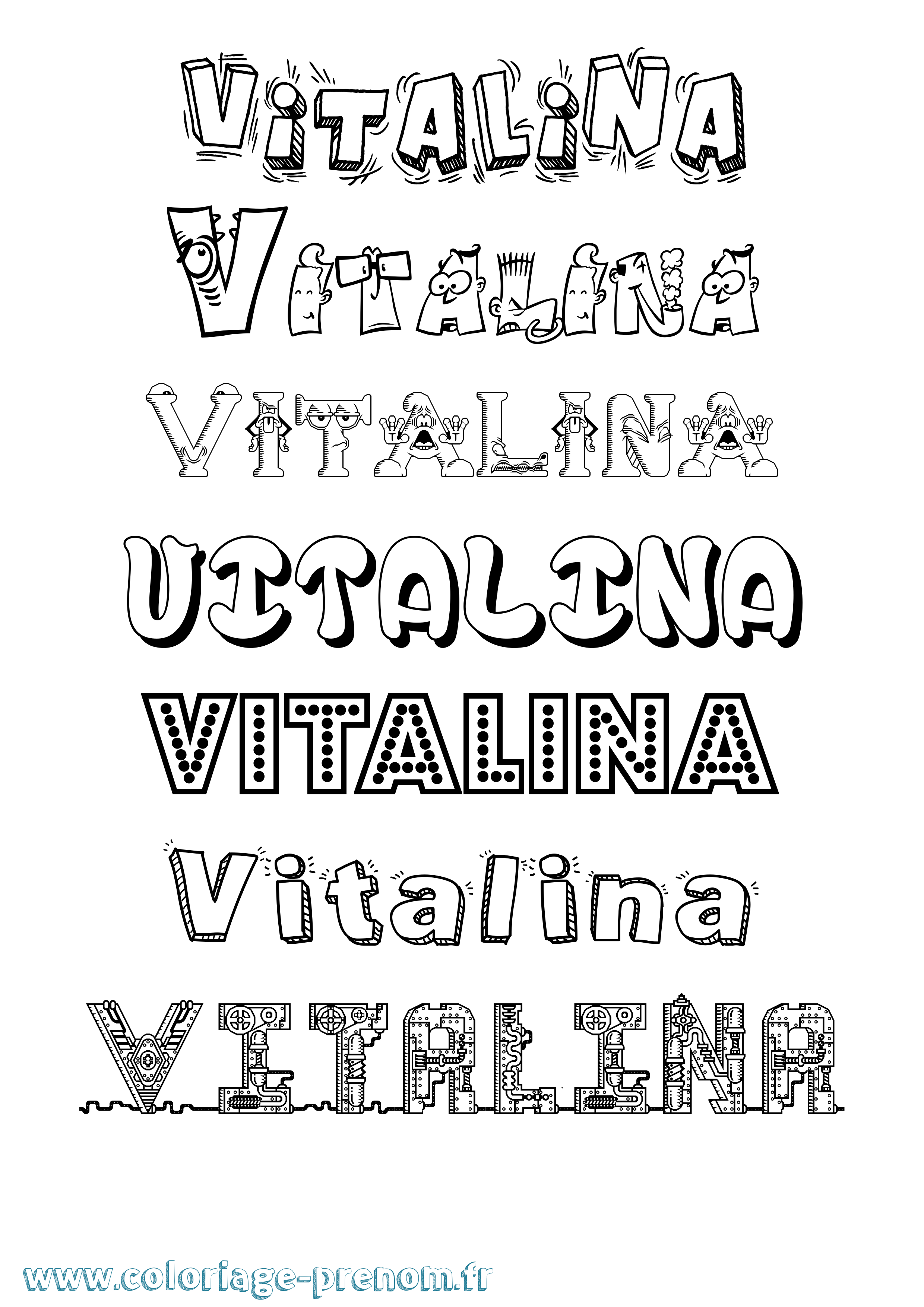 Coloriage Vitalina Fun Coloriage prénom Vitalina Fun