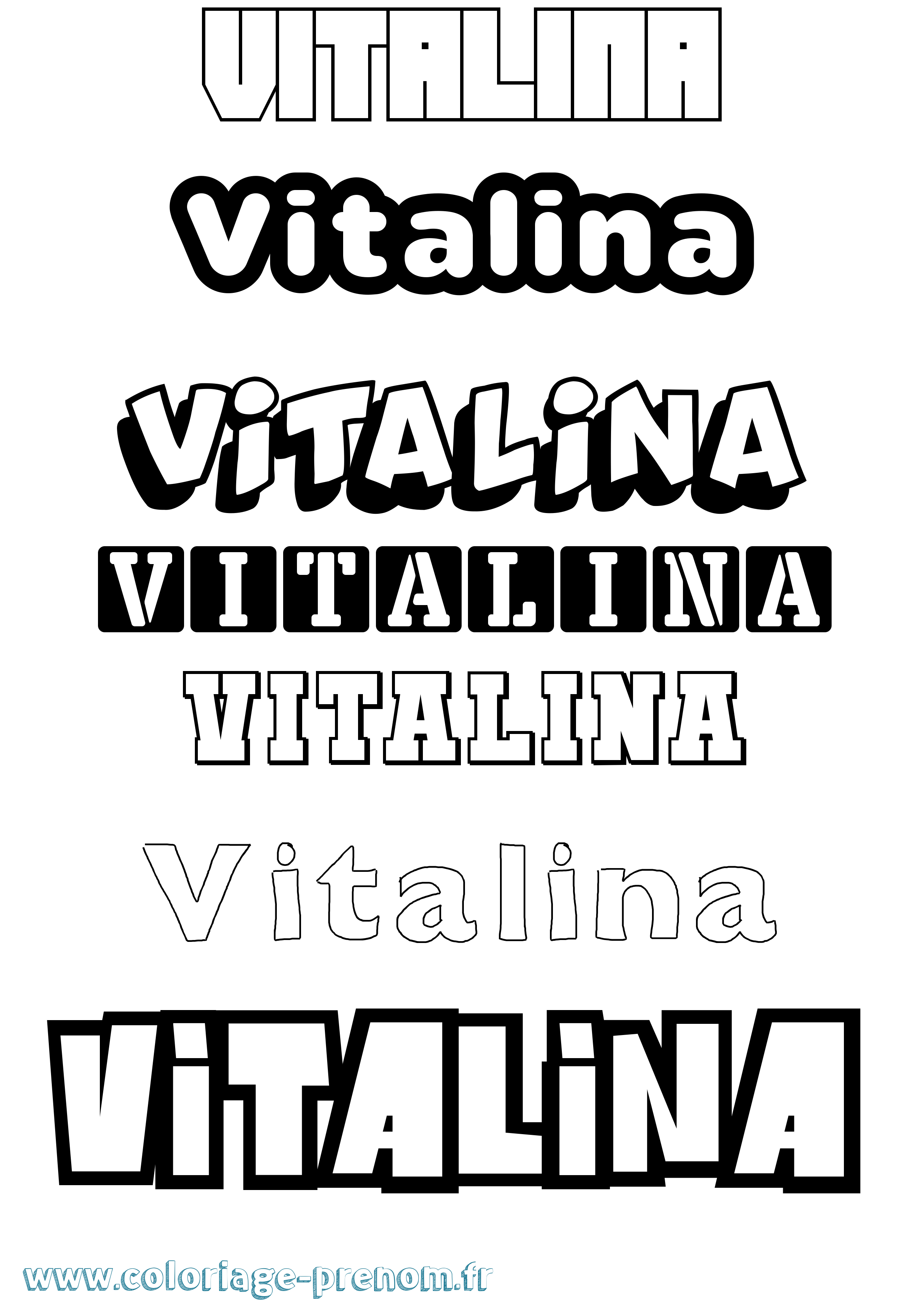 Coloriage Vitalina Simple Coloriage prénom Vitalina Simple