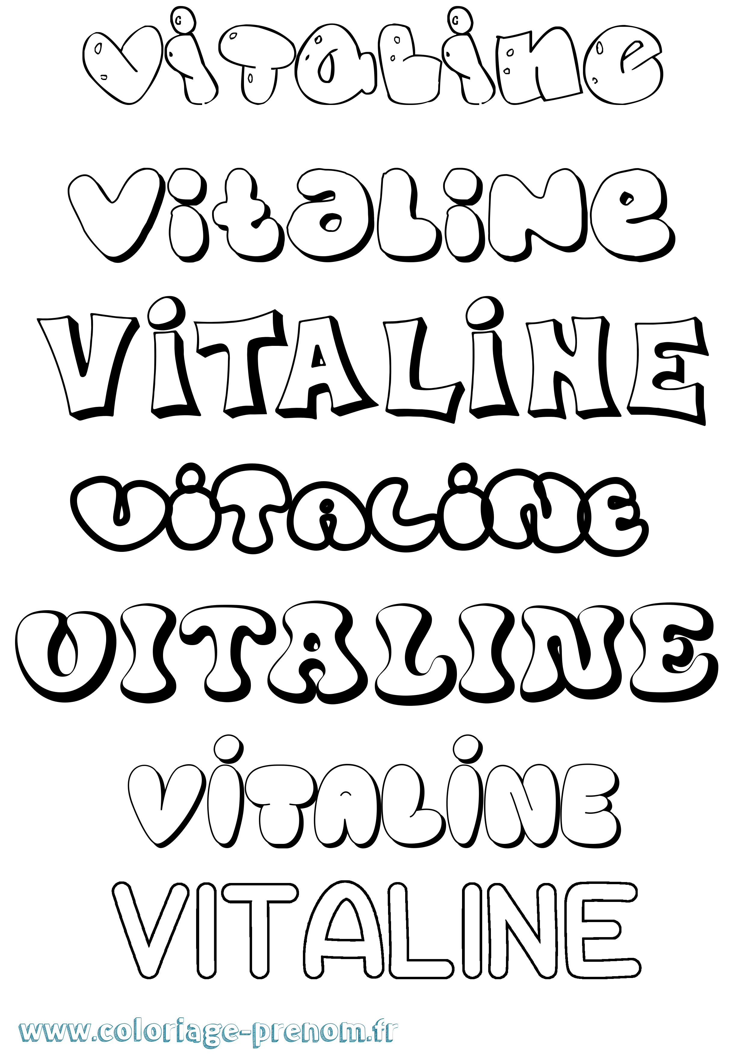Coloriage Vitaline Bubble Coloriage prénom Vitaline Bubble