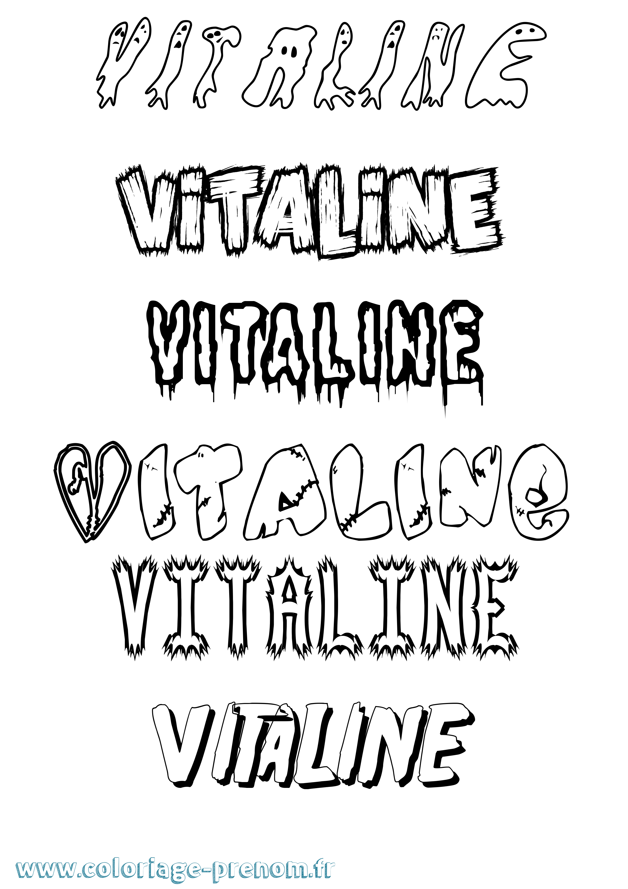 Coloriage Vitaline Frisson Coloriage prénom Vitaline Frisson