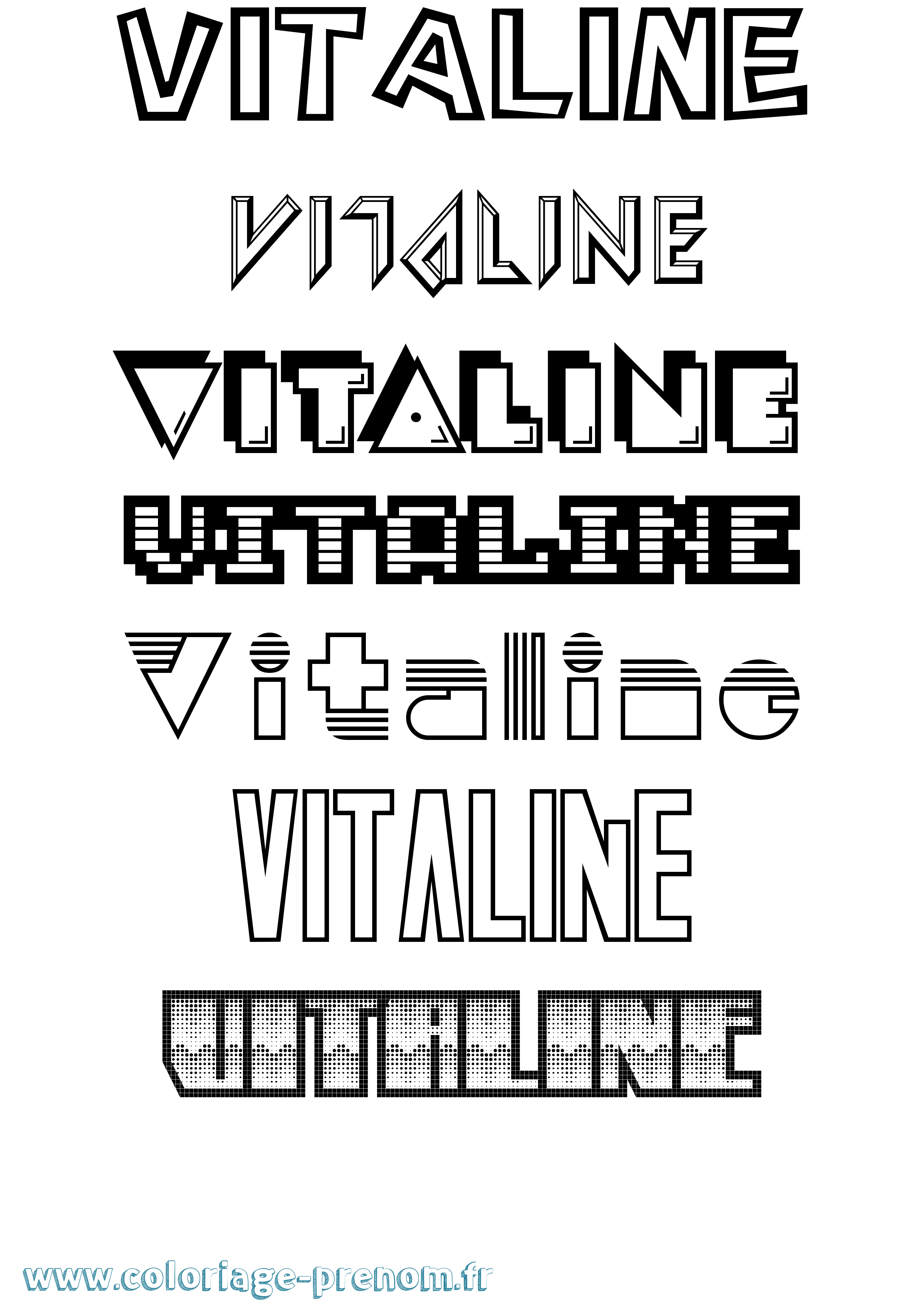 Coloriage Vitaline Jeux Vidéos Coloriage prénom Vitaline Jeux Vidéos