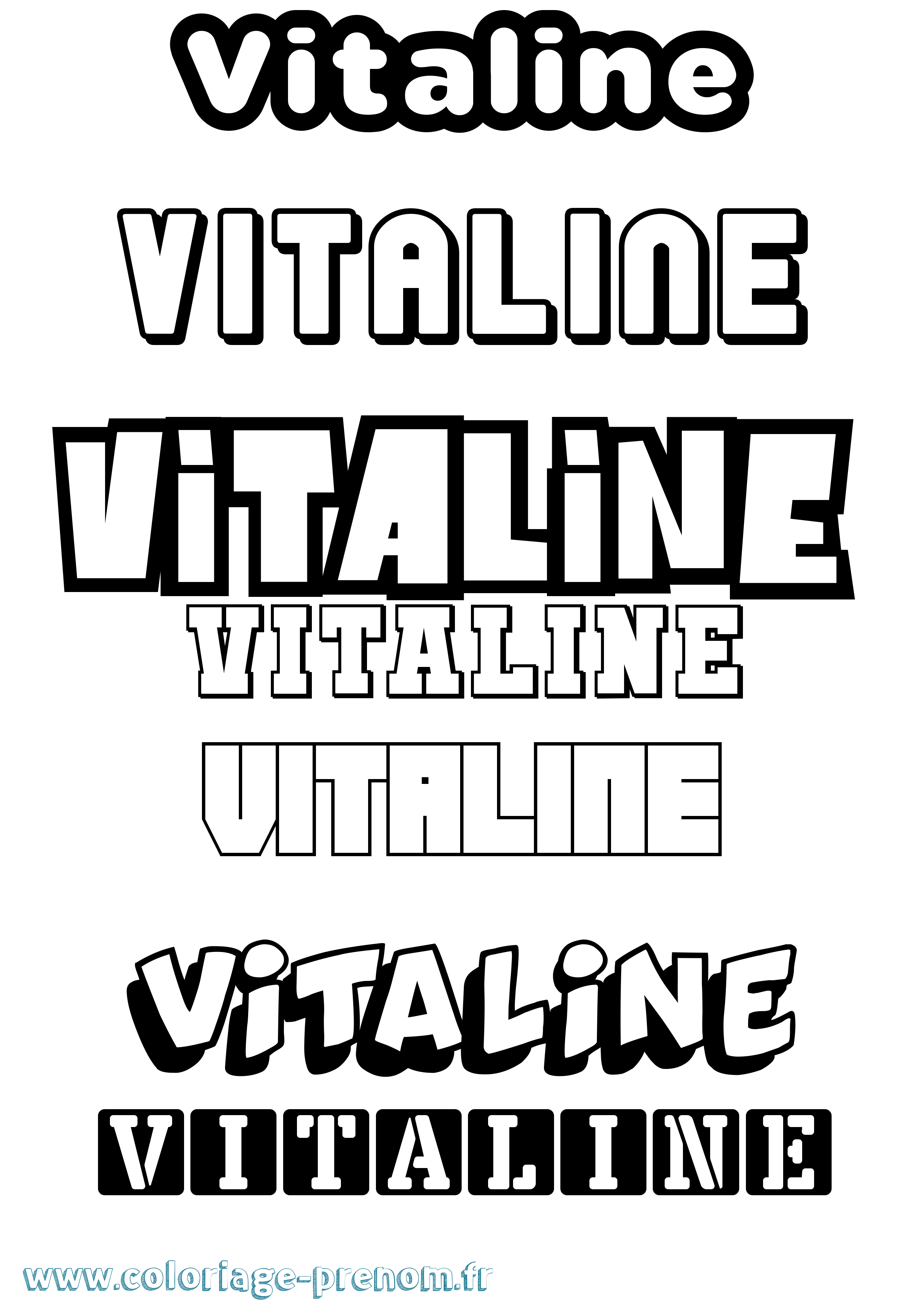 Coloriage Vitaline Simple Coloriage prénom Vitaline Simple