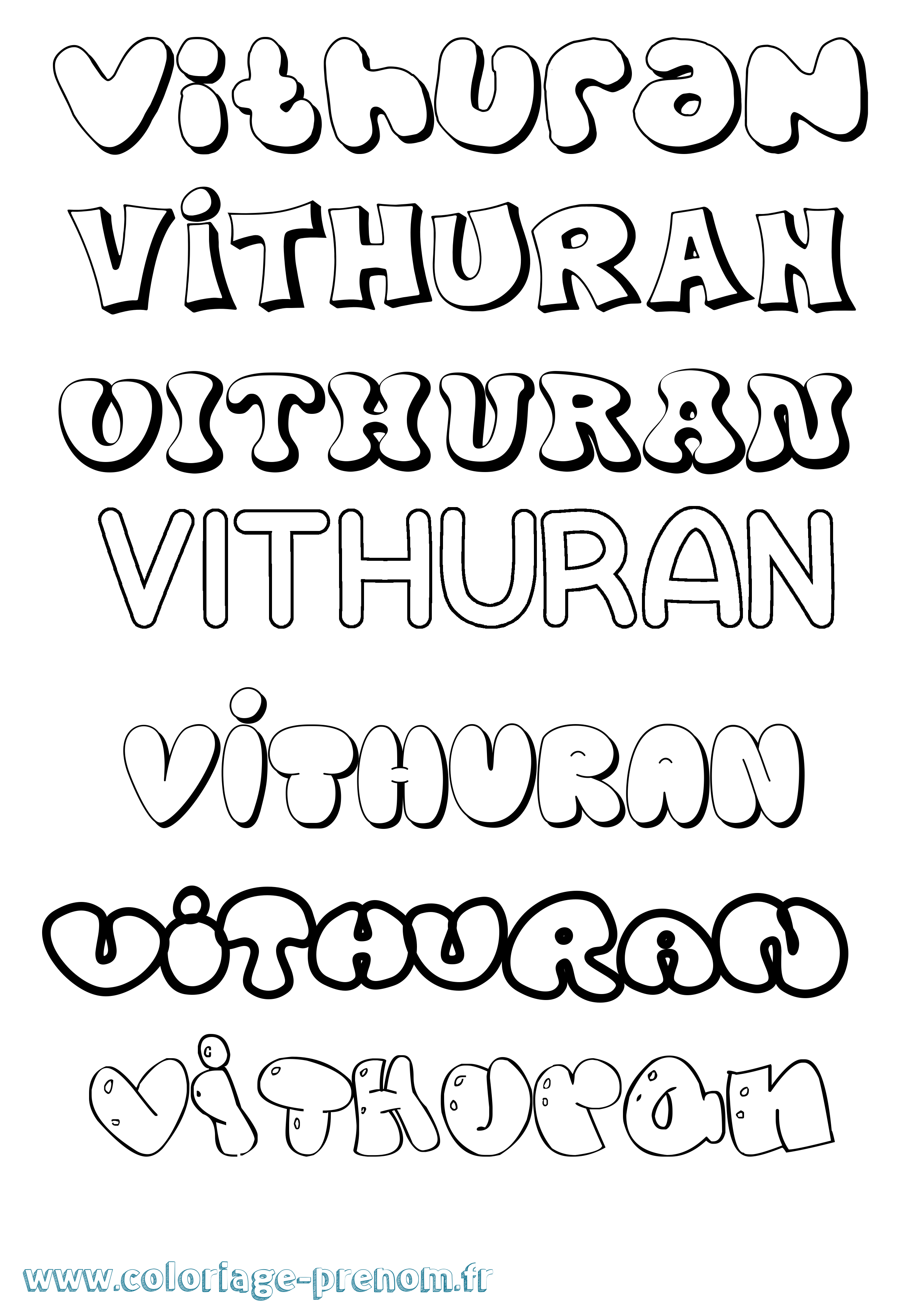 Coloriage Vithuran Bubble Coloriage prénom Vithuran Bubble