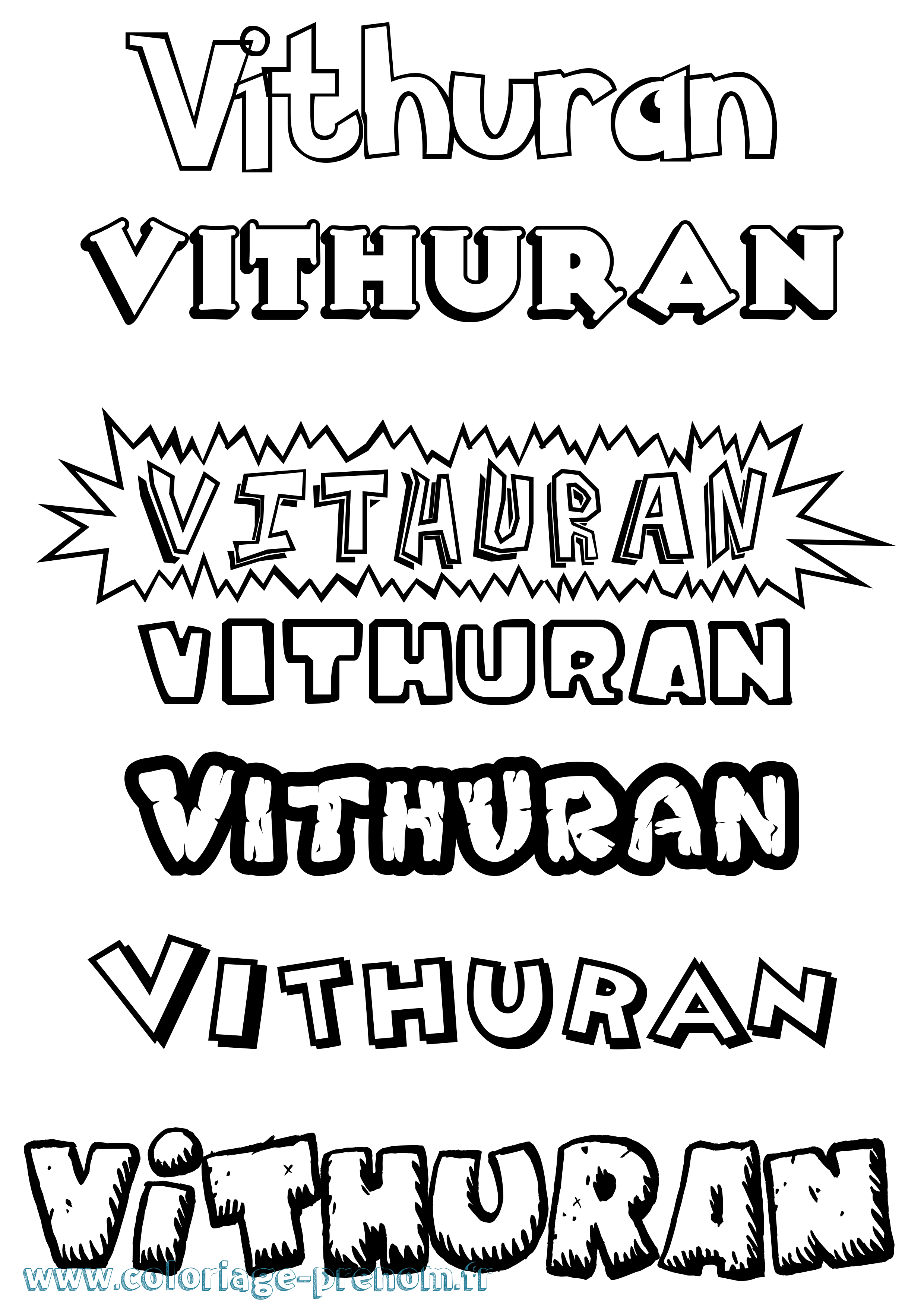 Coloriage Vithuran Dessin Animé Coloriage prénom Vithuran Dessin Animé