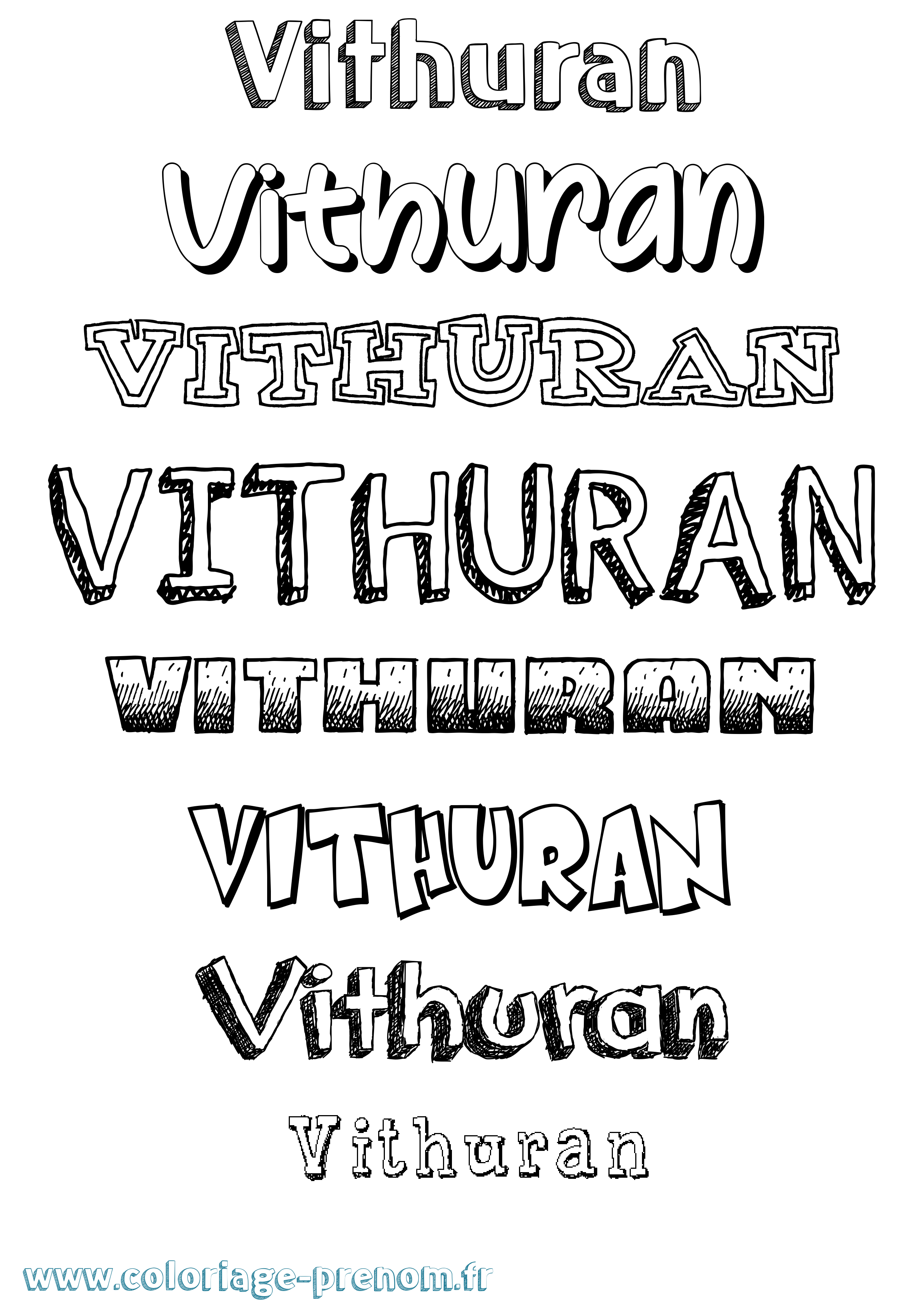 Coloriage Vithuran Dessiné Coloriage prénom Vithuran Dessiné